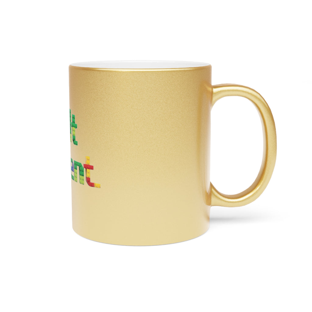Built Different Metallic Mug — Color Brick Block Design