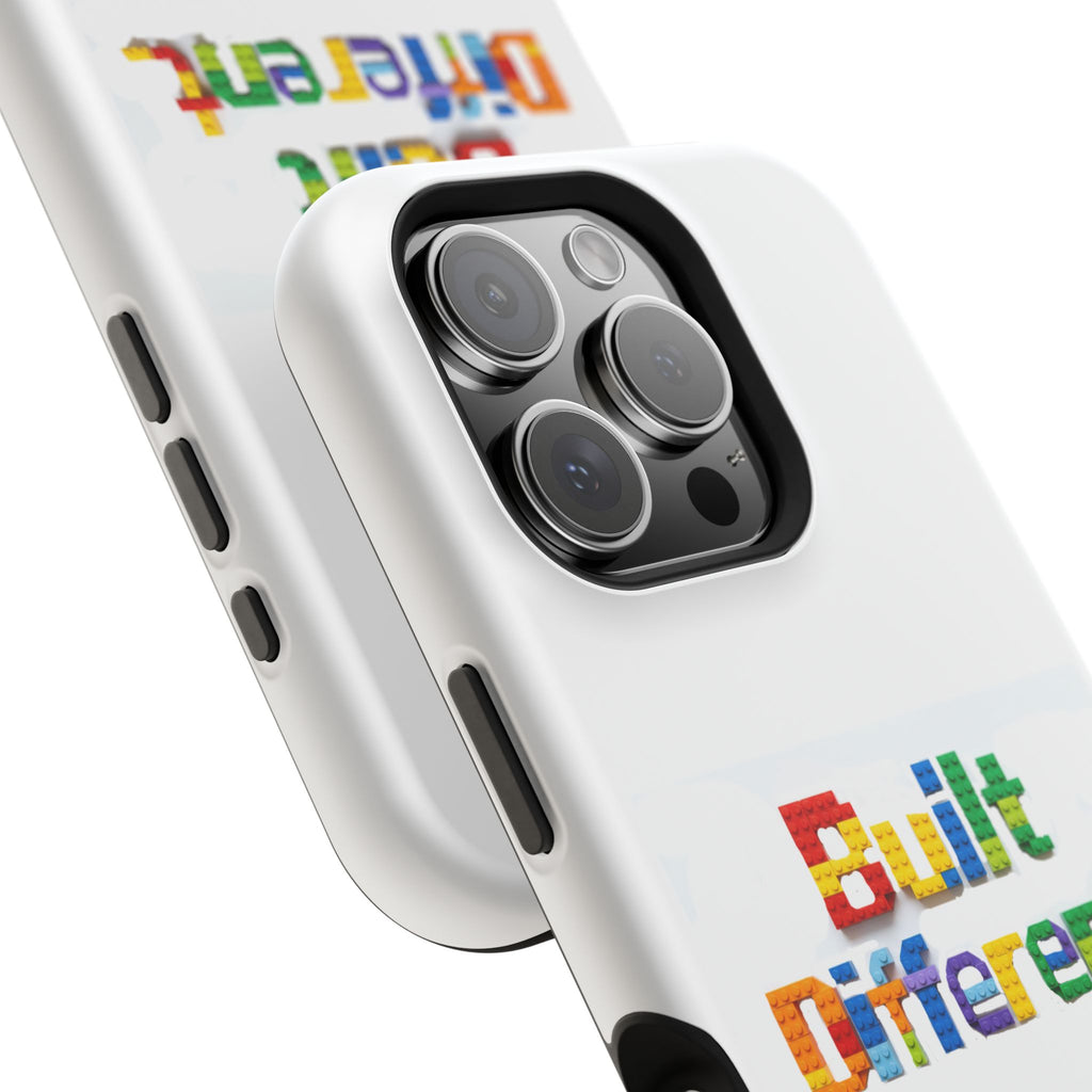 iPhone Case — "Built Different" Color Block Brick Design Magnetic Impact-Resistant Case