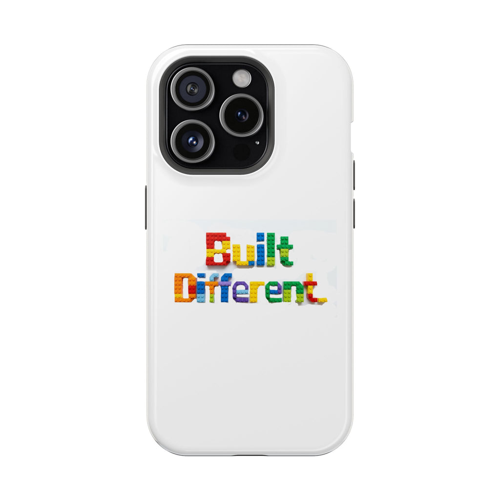 iPhone Case — "Built Different" Color Block Brick Design Magnetic Impact-Resistant Case