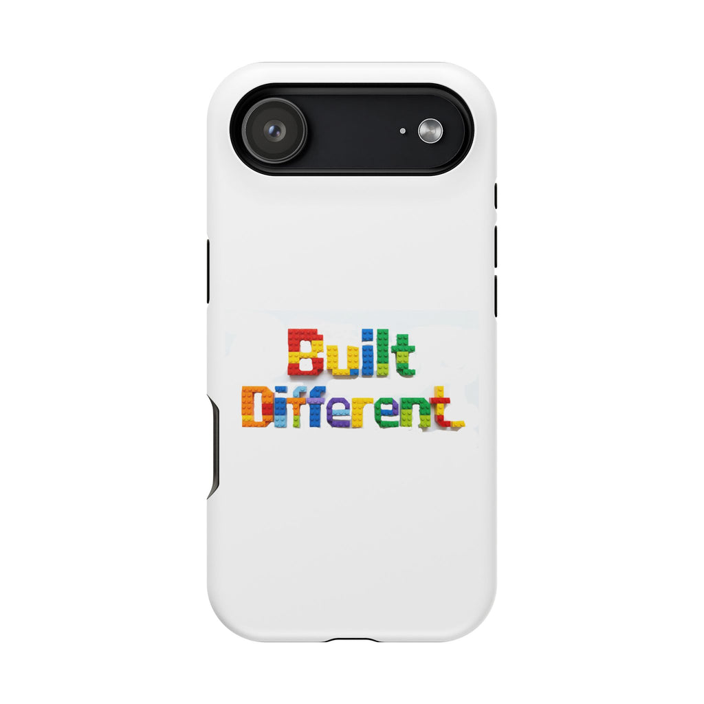 iPhone Case — "Built Different" Color Block Brick Design Magnetic Impact-Resistant Case