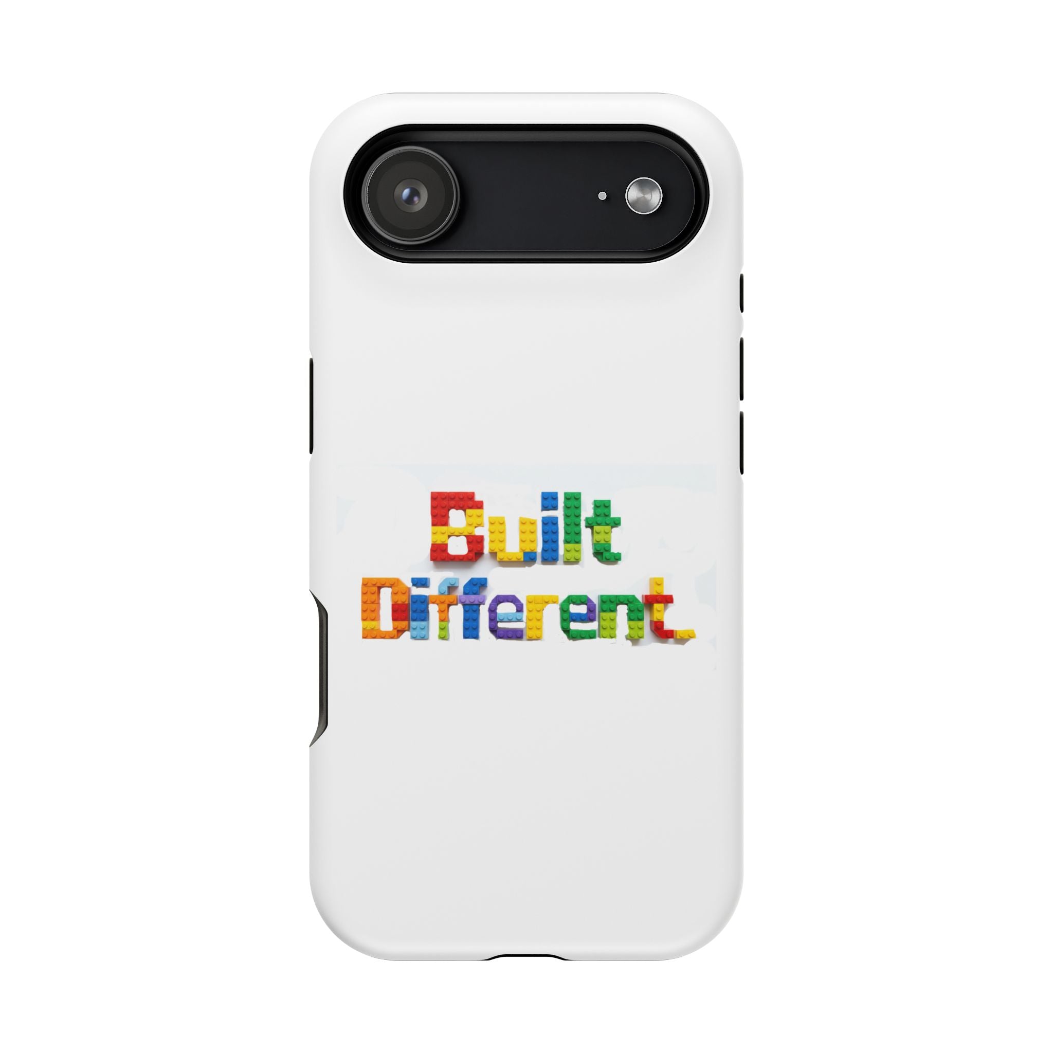 iPhone Case — "Built Different" Color Block Brick Design Magnetic Impact-Resistant Case