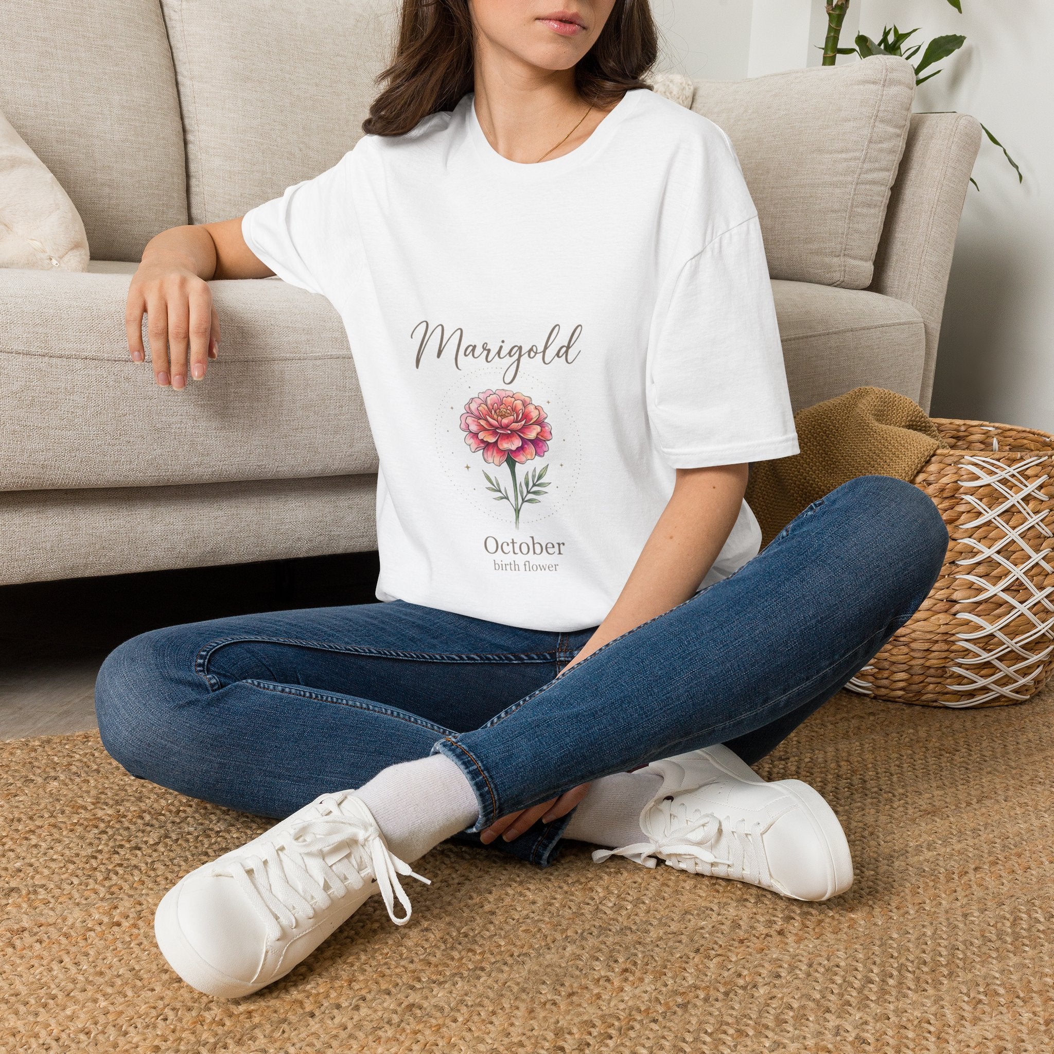 November Chrysanthemum Birth Flower T-Shirt — Elegant Watercolor Keepsake