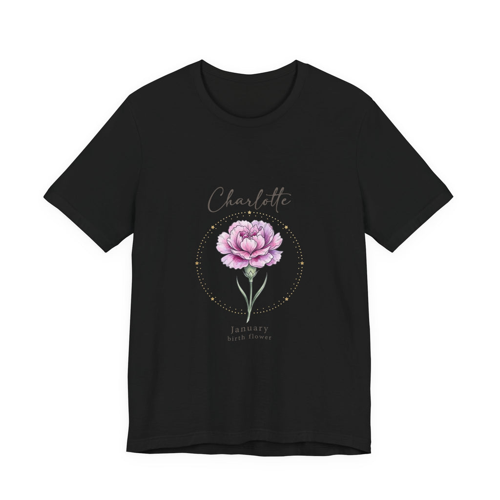 January Peony Birth Flower Tee |  personalized name