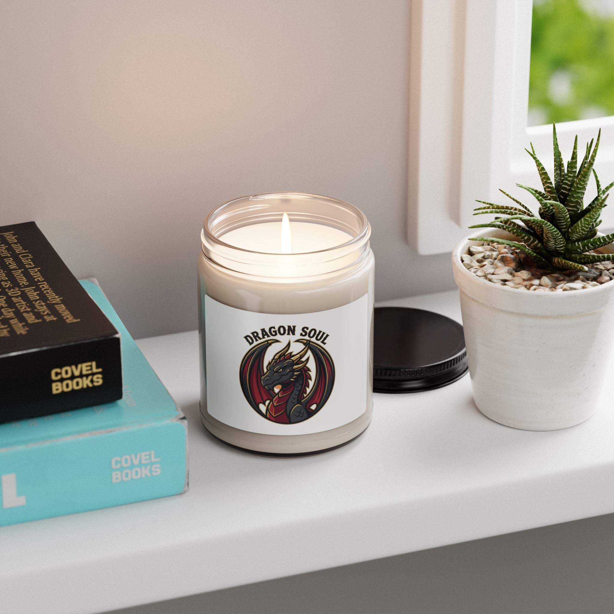 Dragon Soul Soy Candle, fantasy dragon, mythical creature, dark academia