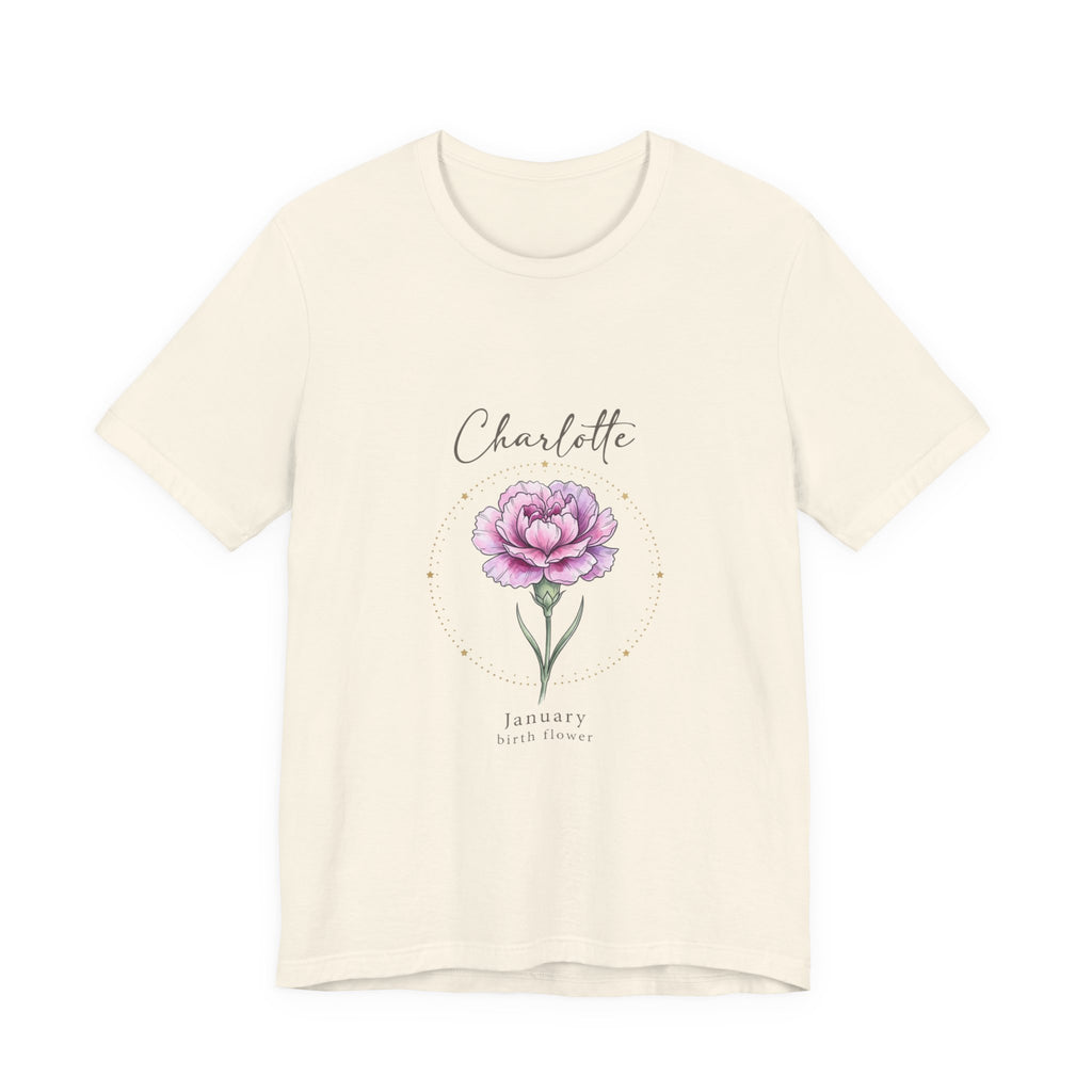 January Peony Birth Flower Tee |  personalized name