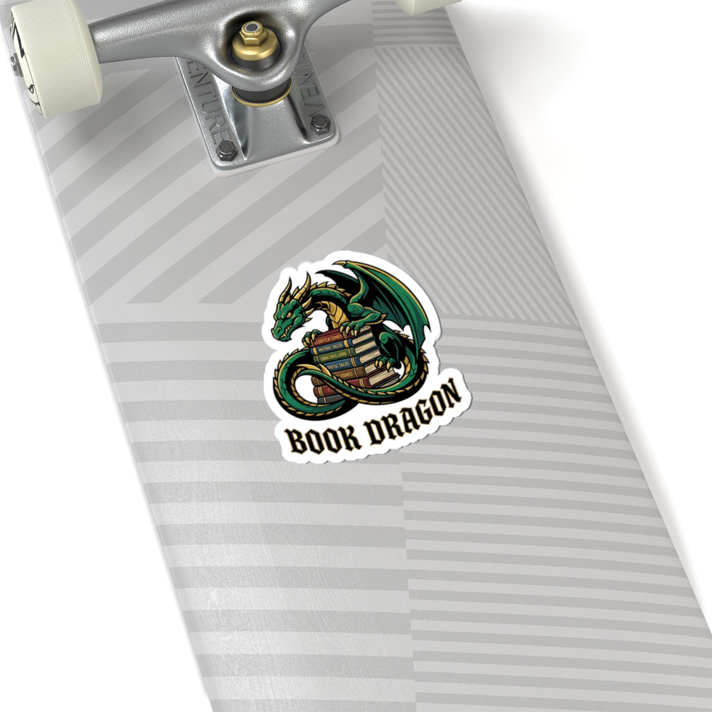 Book Dragon Sticker | dragon, fantasy art, tattoo style