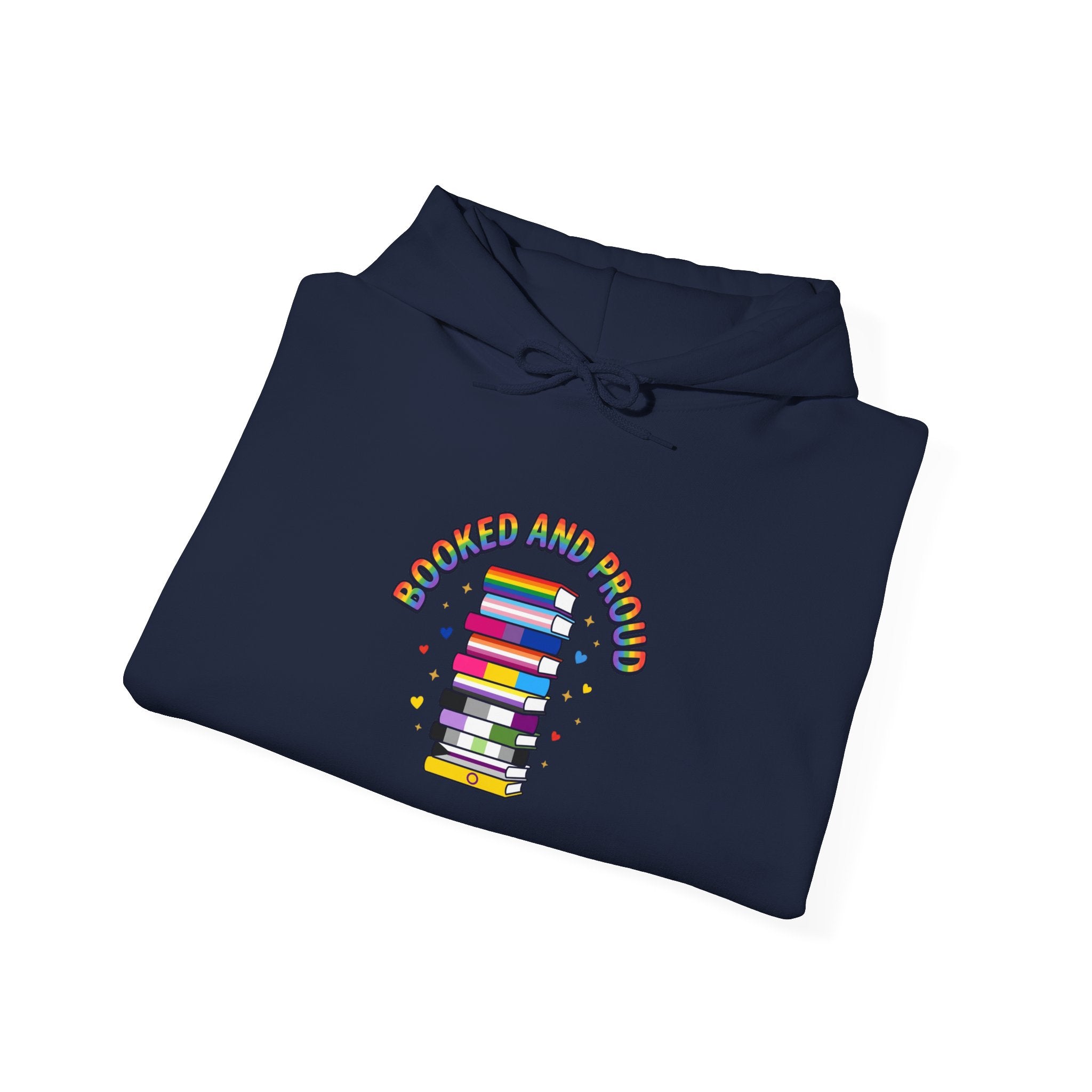 Pride Reads Hoodie | LGBTQ+ queer joy, pastel rainbow bookstack