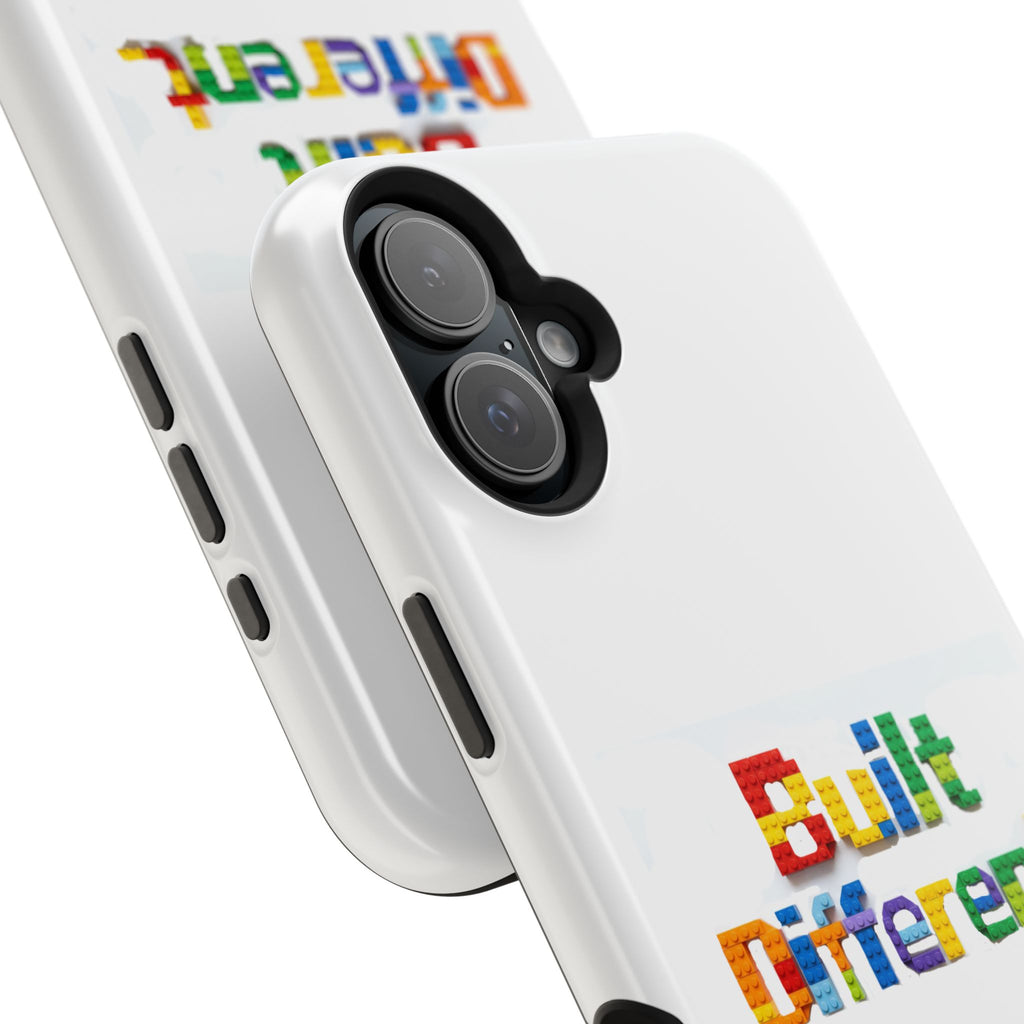 iPhone Case — "Built Different" Color Block Brick Design Magnetic Impact-Resistant Case