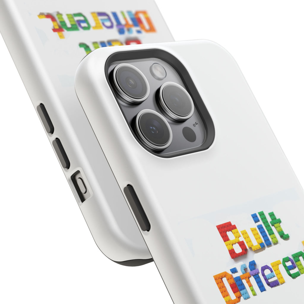 iPhone Case — "Built Different" Color Block Brick Design Magnetic Impact-Resistant Case