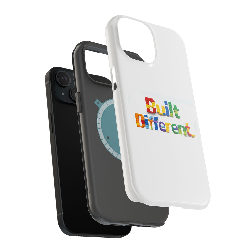 iPhone Case — "Built Different" Color Block Brick Design Magnetic Impact-Resistant Case