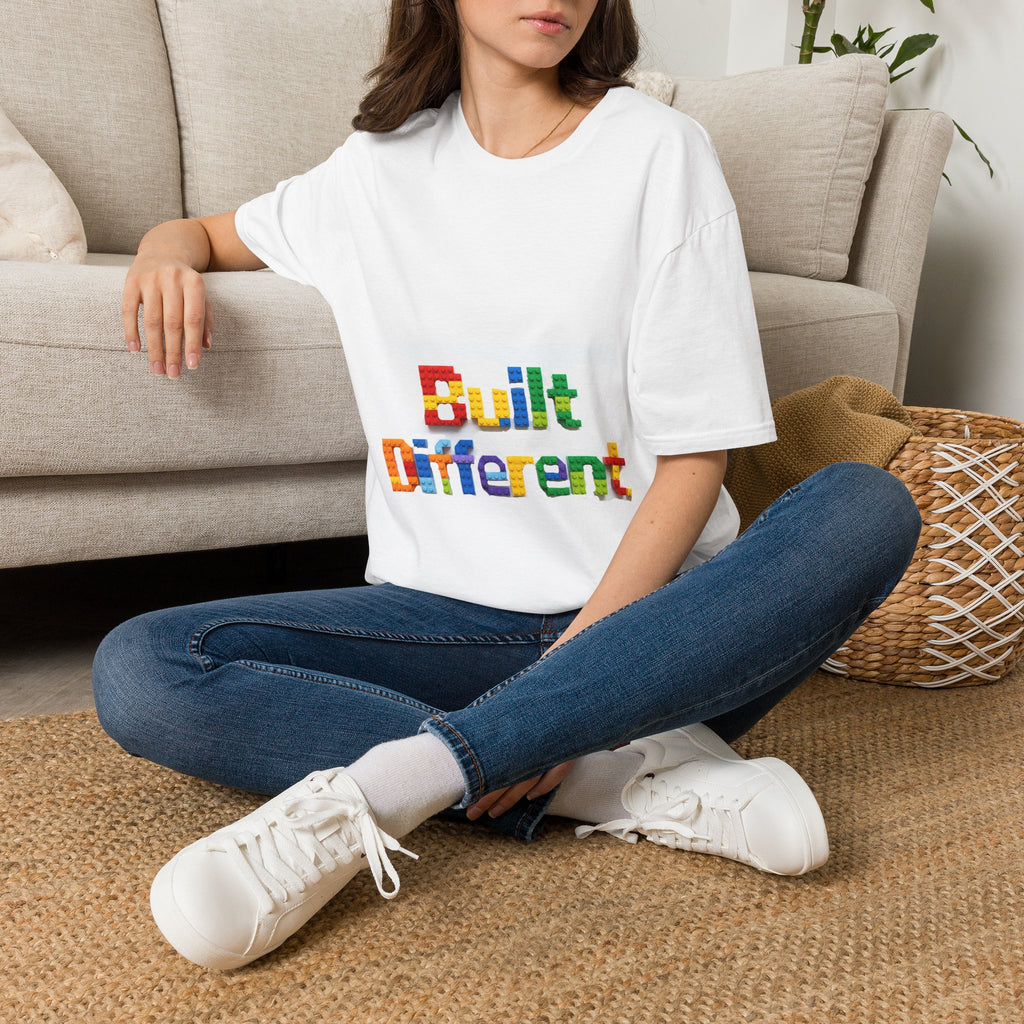 Built Different T-Shirt — Colorful Block Letter Graphic Tee