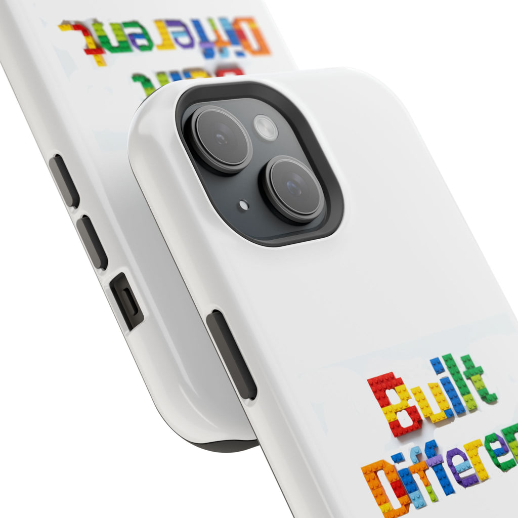 iPhone Case — "Built Different" Color Block Brick Design Magnetic Impact-Resistant Case