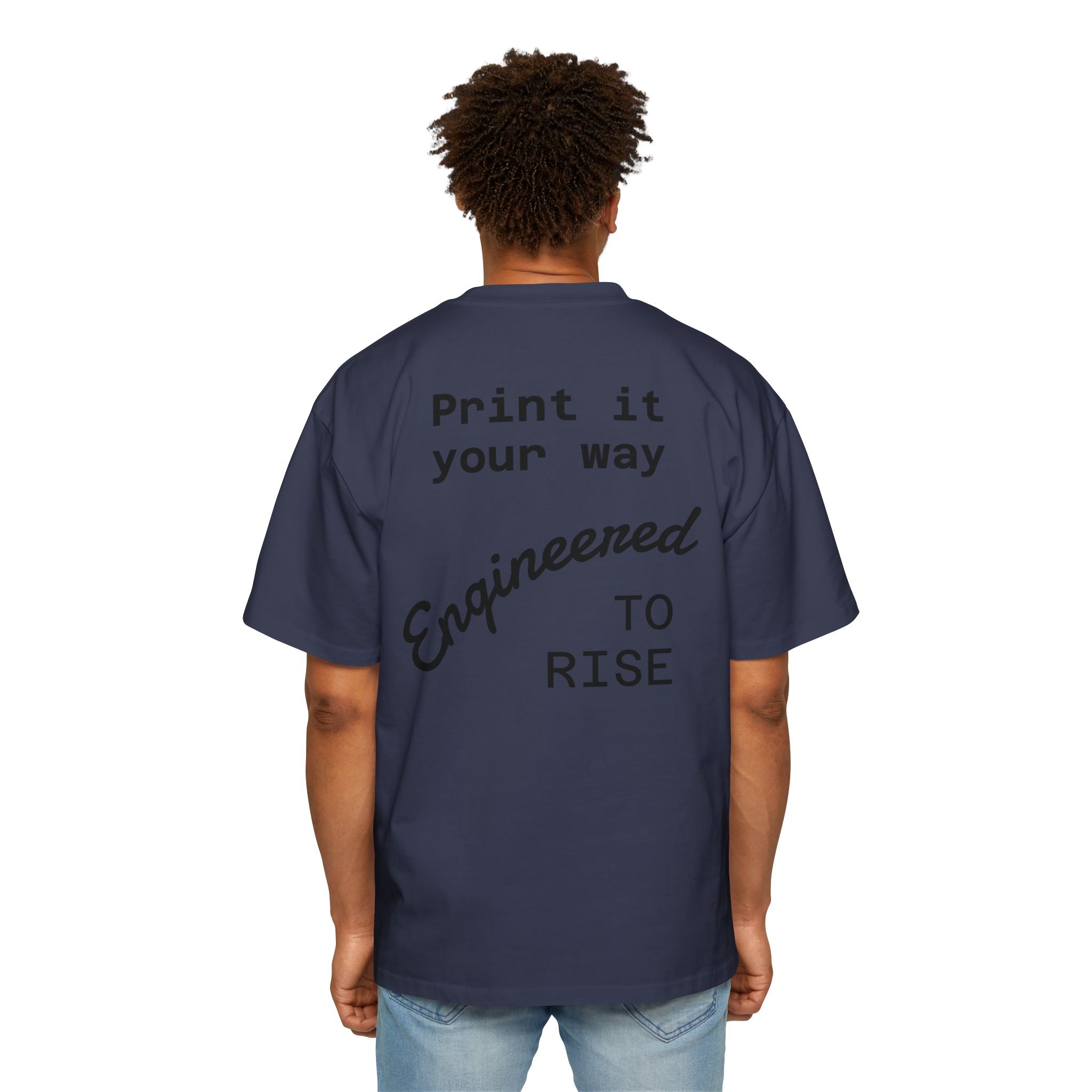 Built Different Metallic Red Logo Tee — Men's Oversized Shirt