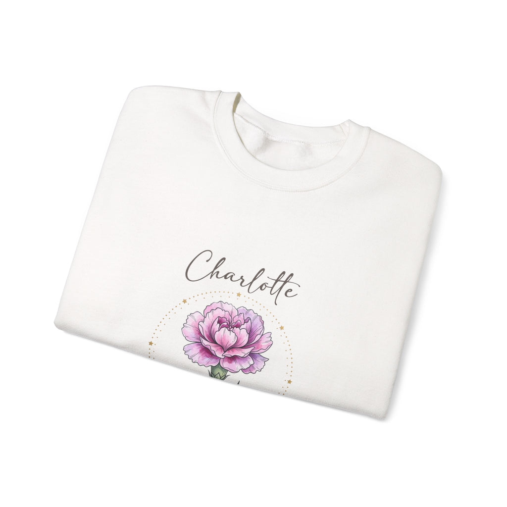 January Peony Birth Flower Sweatshirt | Personalized Botanical Watercolor