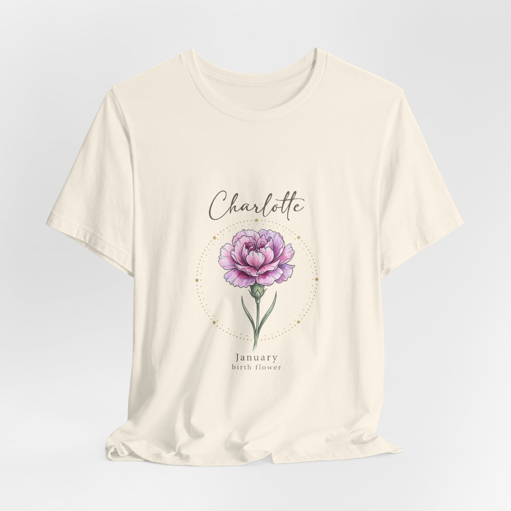 January Peony Birth Flower Tee |  personalized name