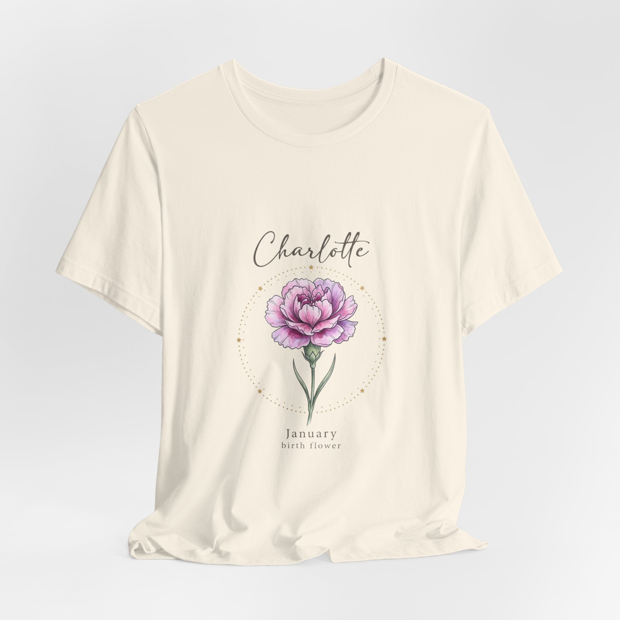 January Peony Birth Flower Tee |  personalized name