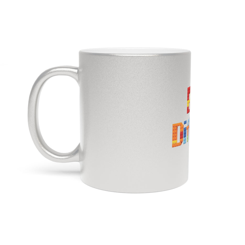 Built Different Metallic Mug — Color Brick Block Design