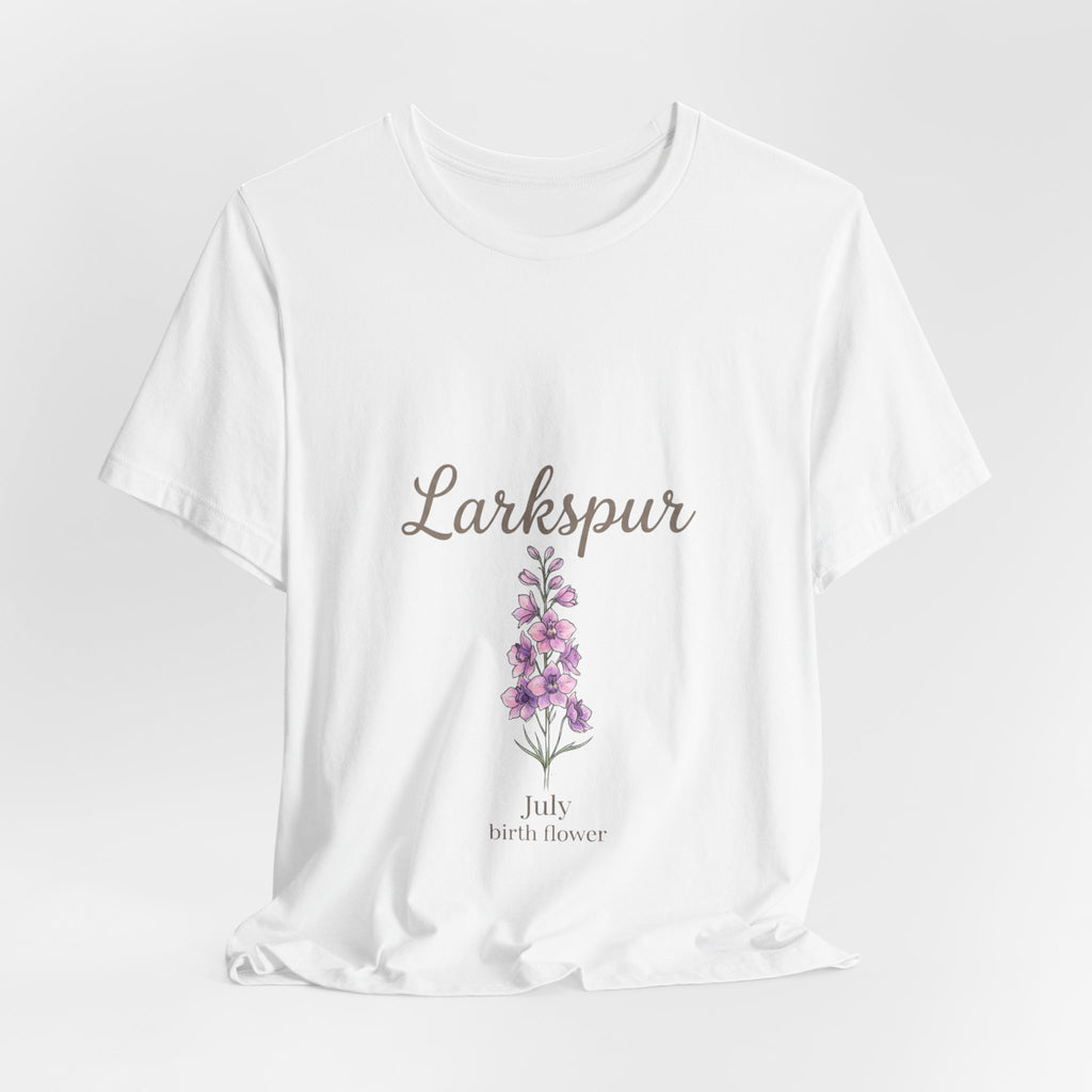 July Birth Flower Tee — Larkspur