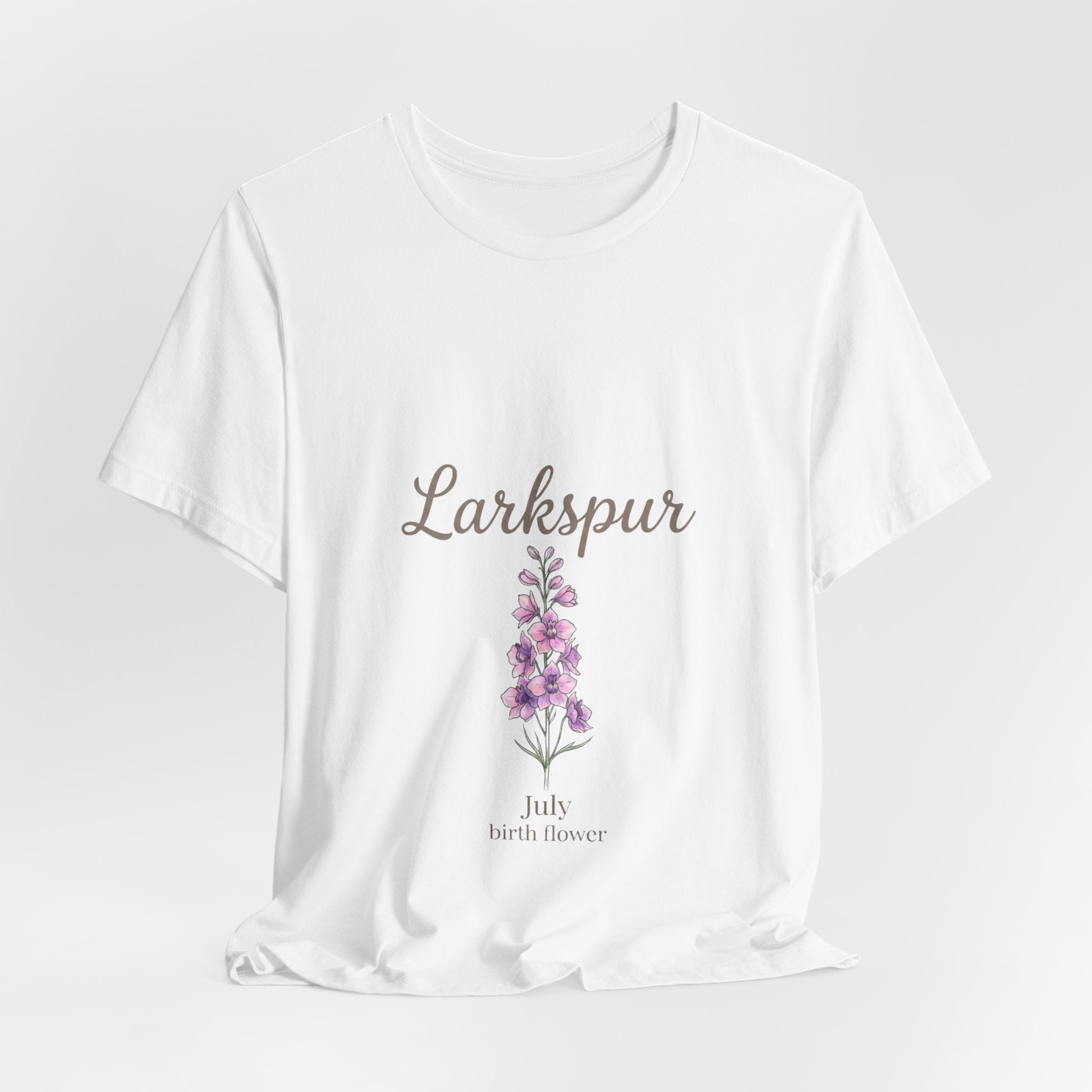July Birth Flower Tee — Larkspur