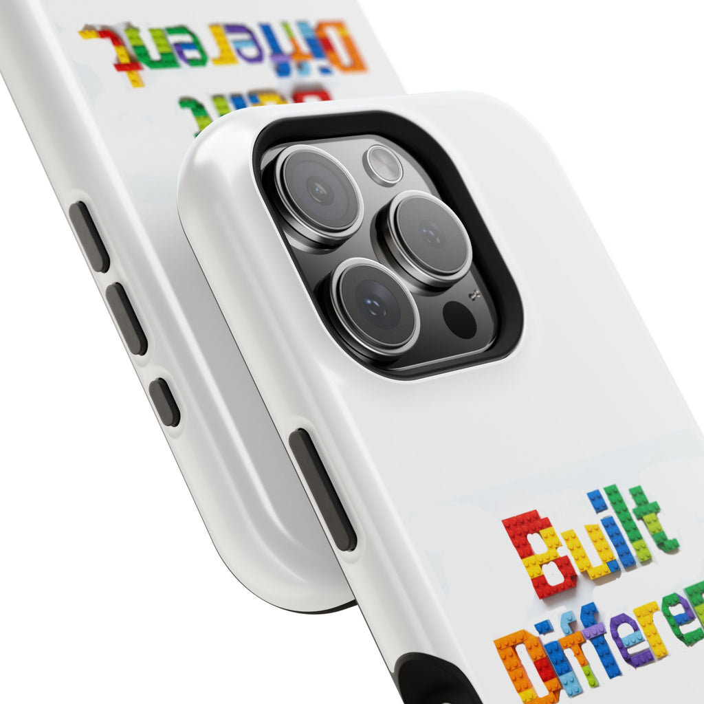 iPhone Case — "Built Different" Color Block Brick Design Magnetic Impact-Resistant Case