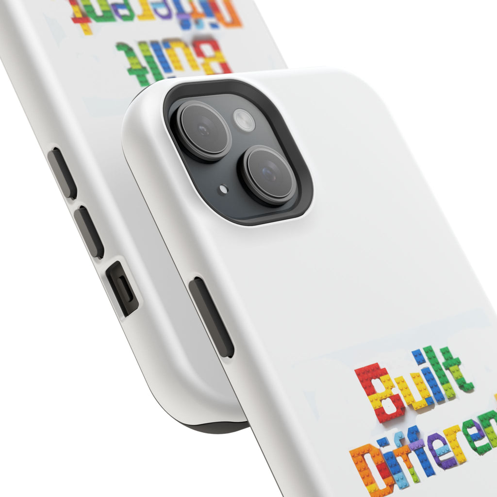 iPhone Case — "Built Different" Color Block Brick Design Magnetic Impact-Resistant Case