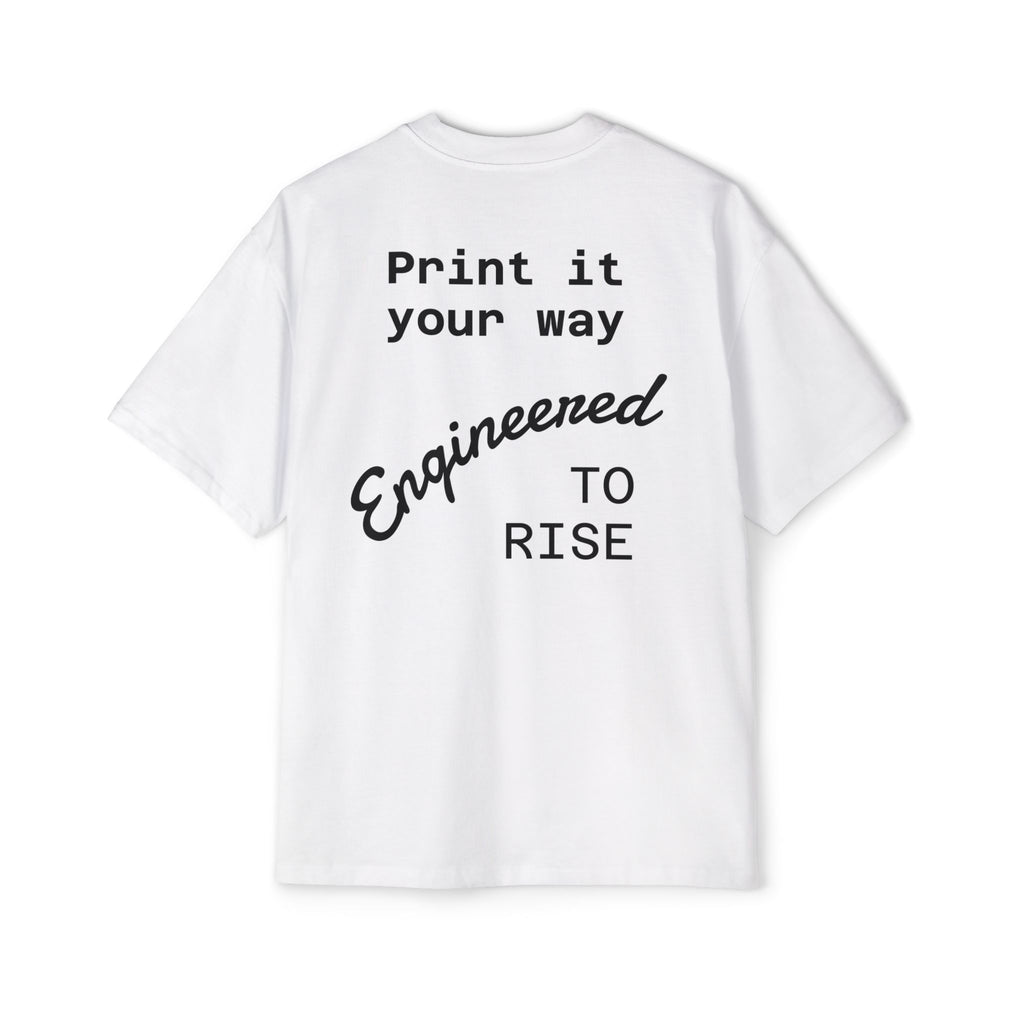 Built Different Metallic Red Logo Tee — Men's Oversized Shirt