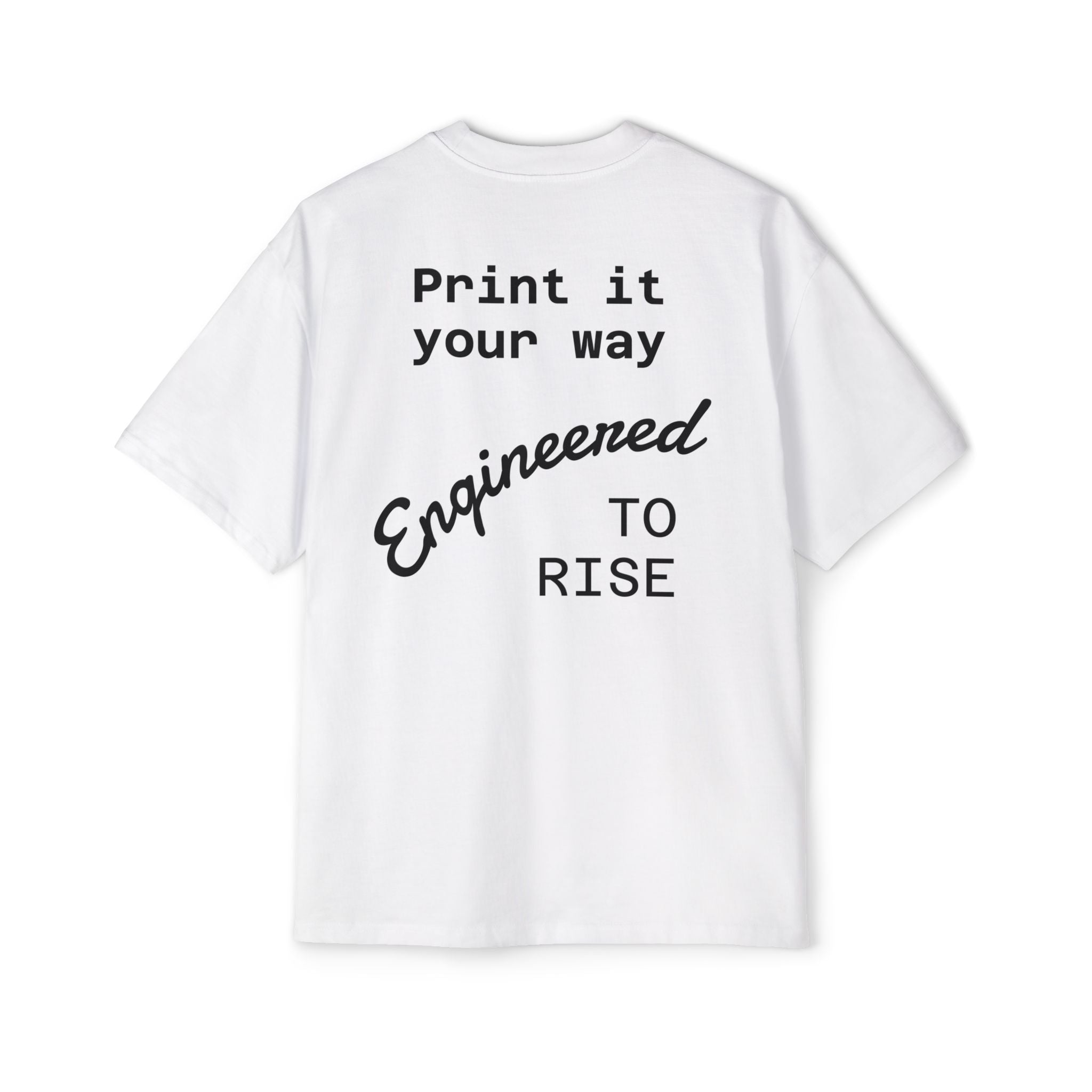 Built Different Metallic Red Logo Tee — Men's Oversized Shirt