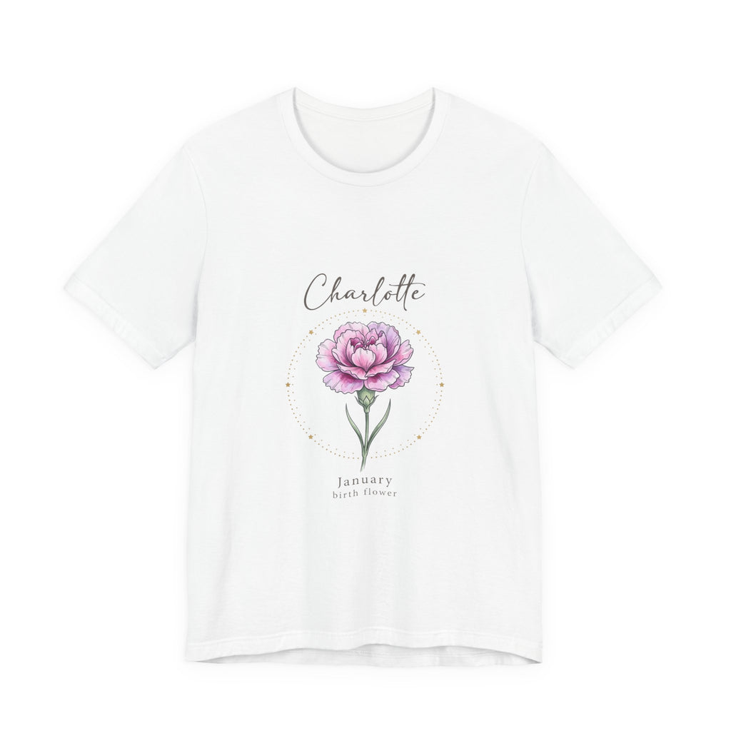 January Peony Birth Flower Tee |  personalized name