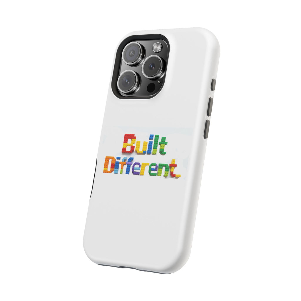 iPhone Case — "Built Different" Color Block Brick Design Magnetic Impact-Resistant Case