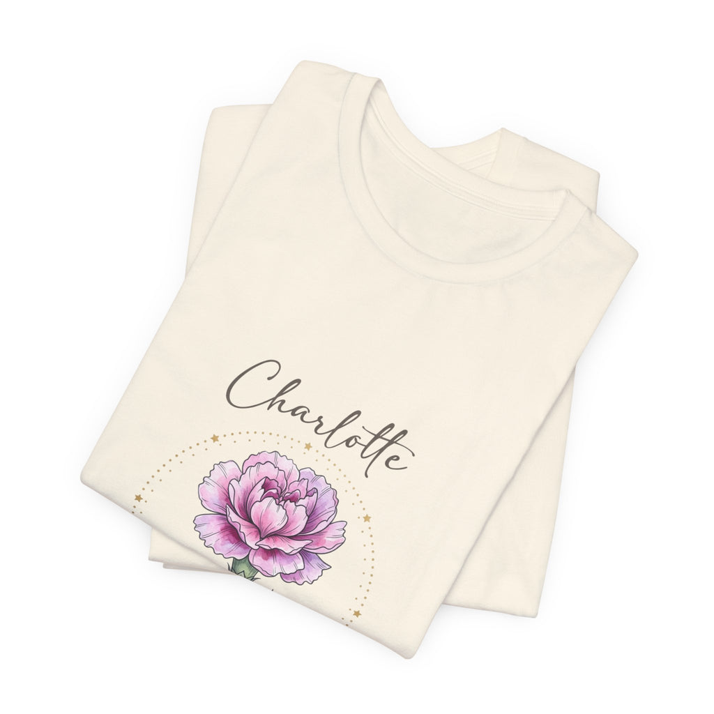 January Peony Birth Flower Tee |  personalized name