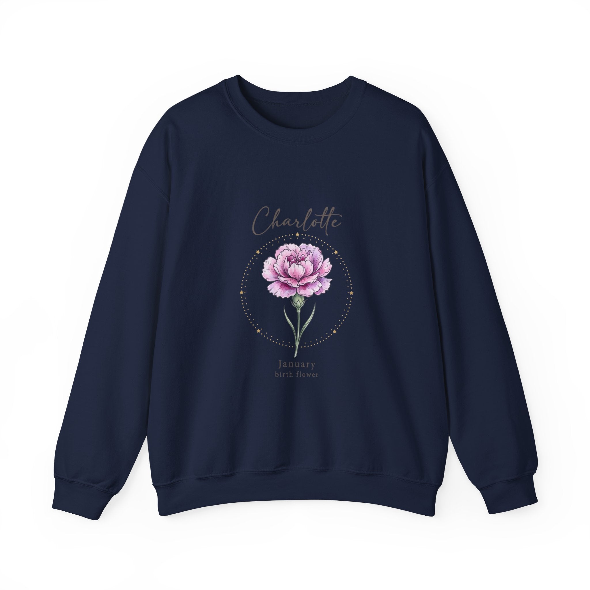 January Peony Birth Flower Sweatshirt | Personalized Botanical Watercolor