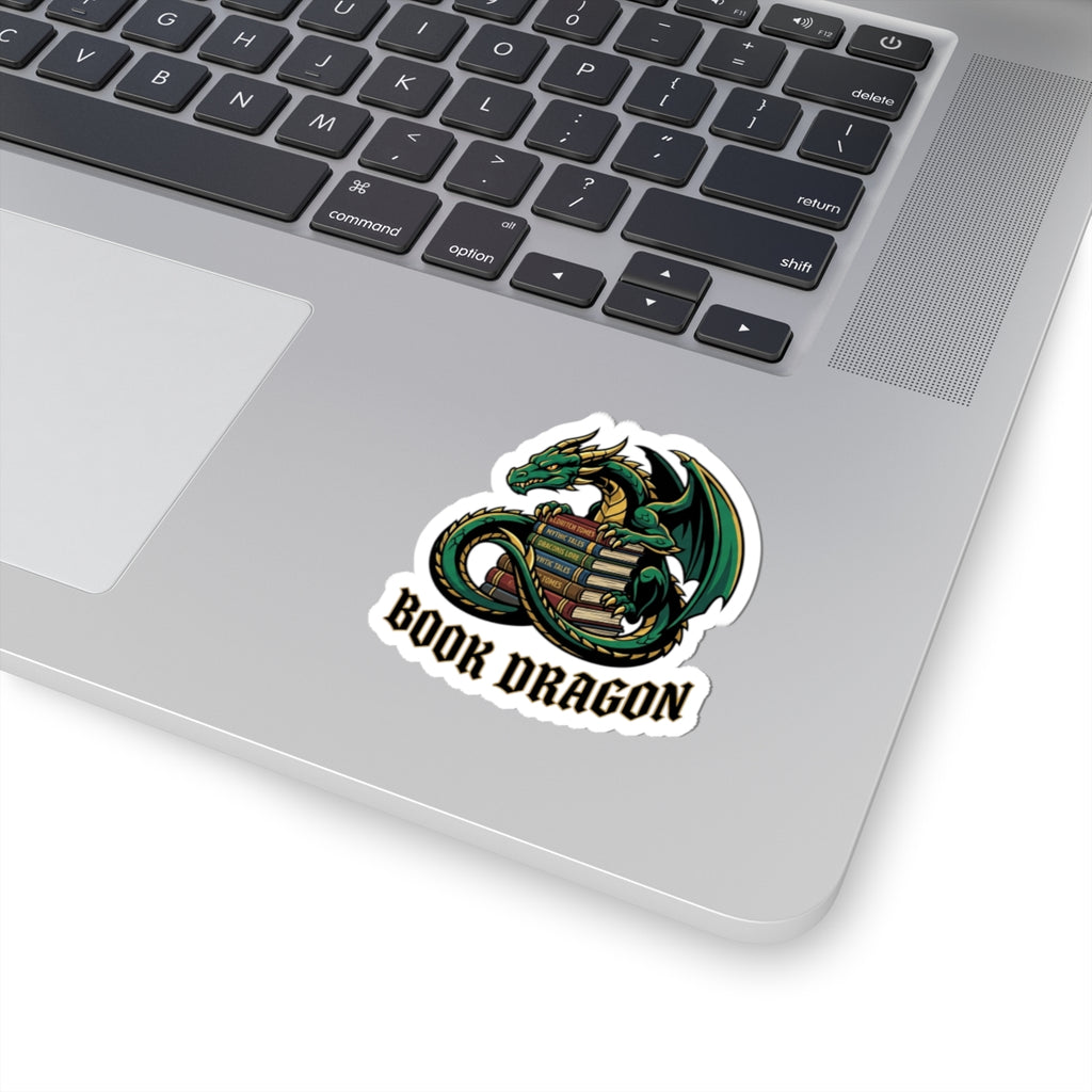 Book Dragon Sticker | dragon, fantasy art, tattoo style