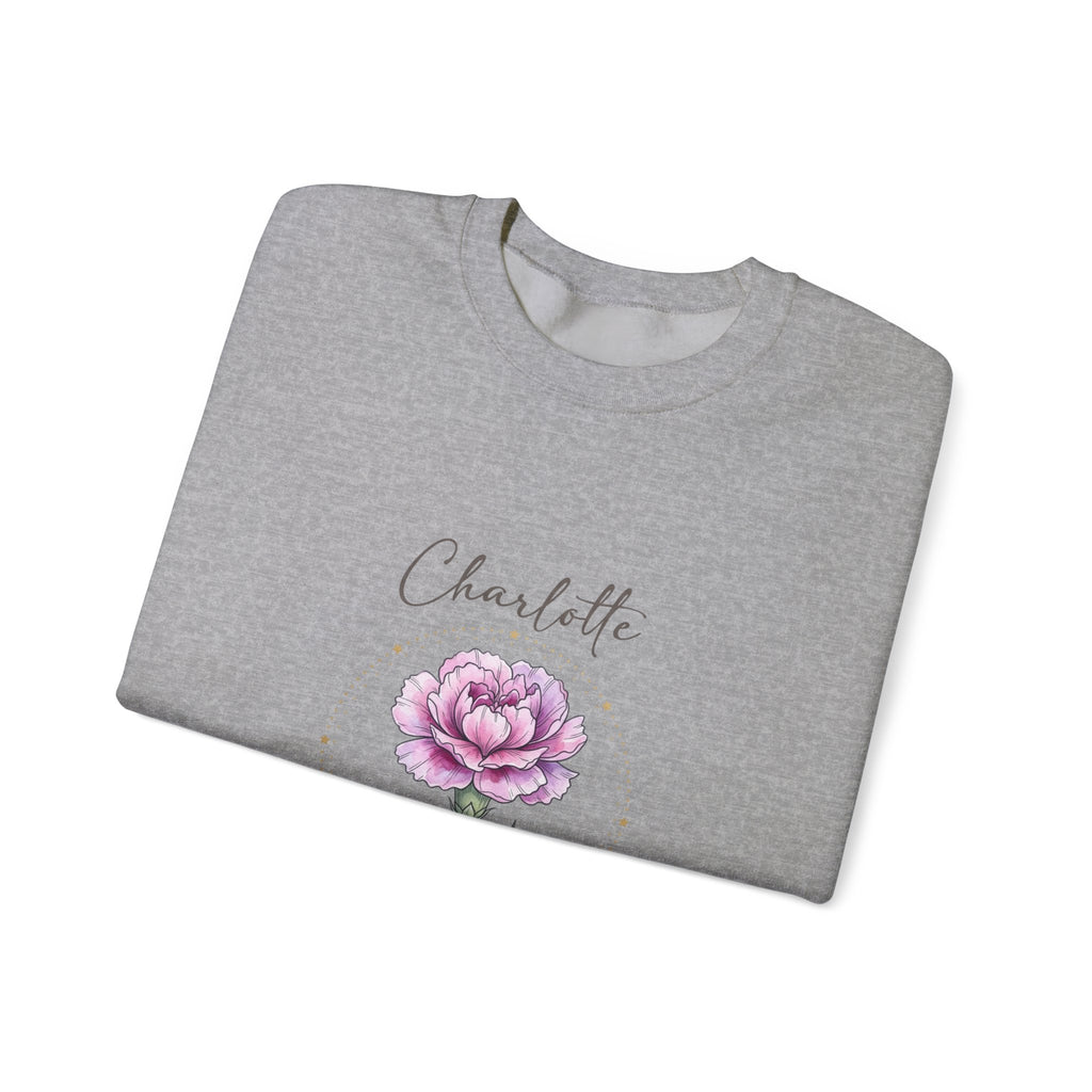 January Peony Birth Flower Sweatshirt | Personalized Botanical Watercolor