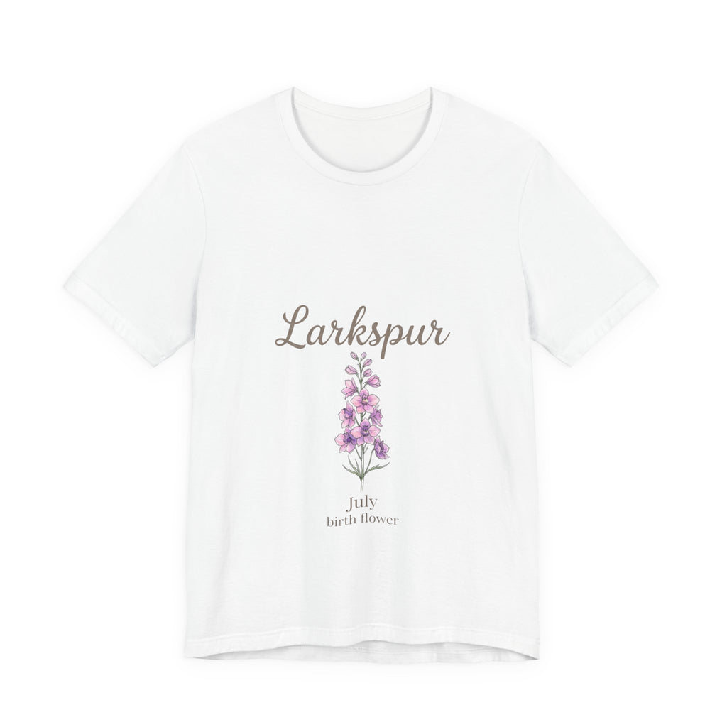 July Birth Flower Tee — Larkspur