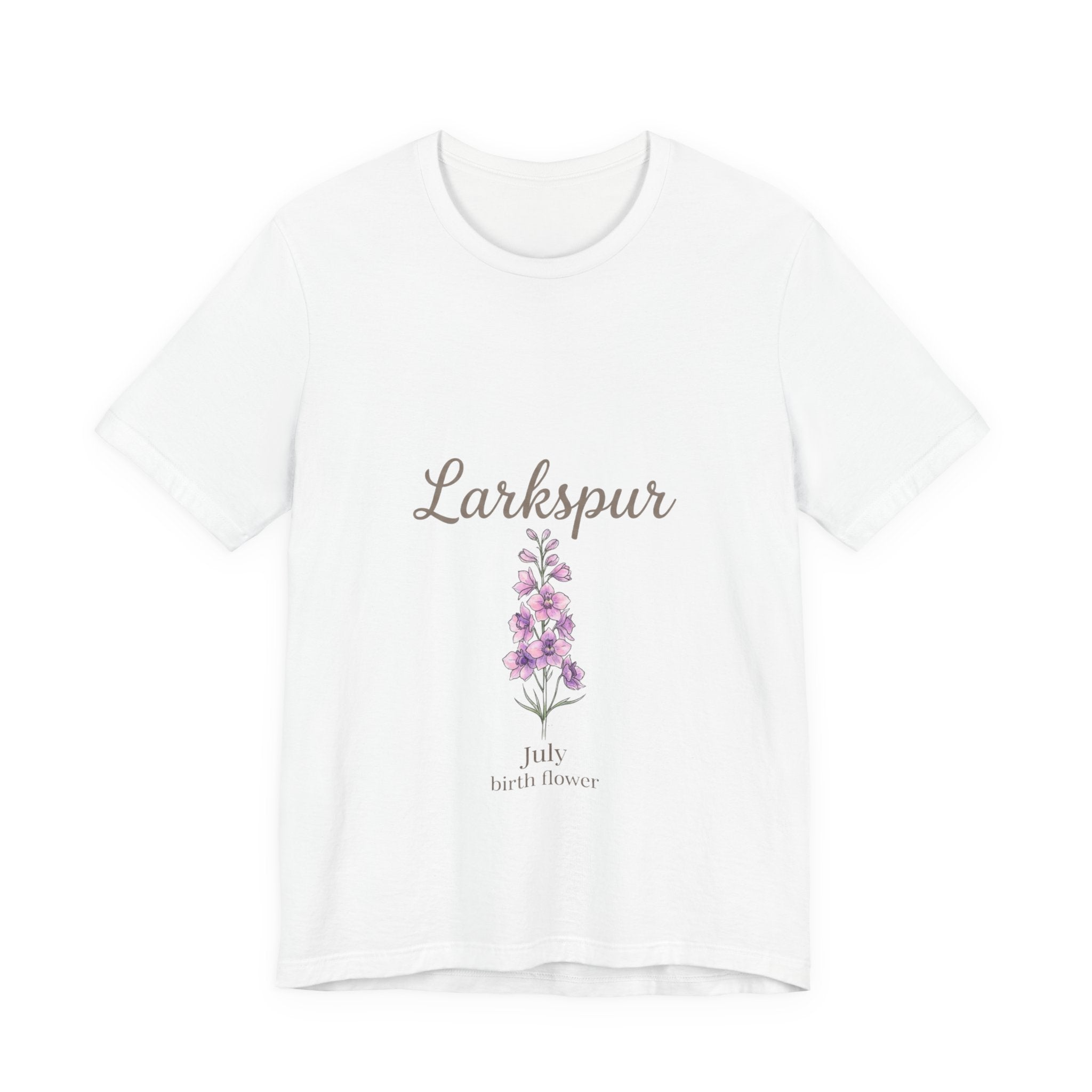 July Birth Flower Tee — Larkspur