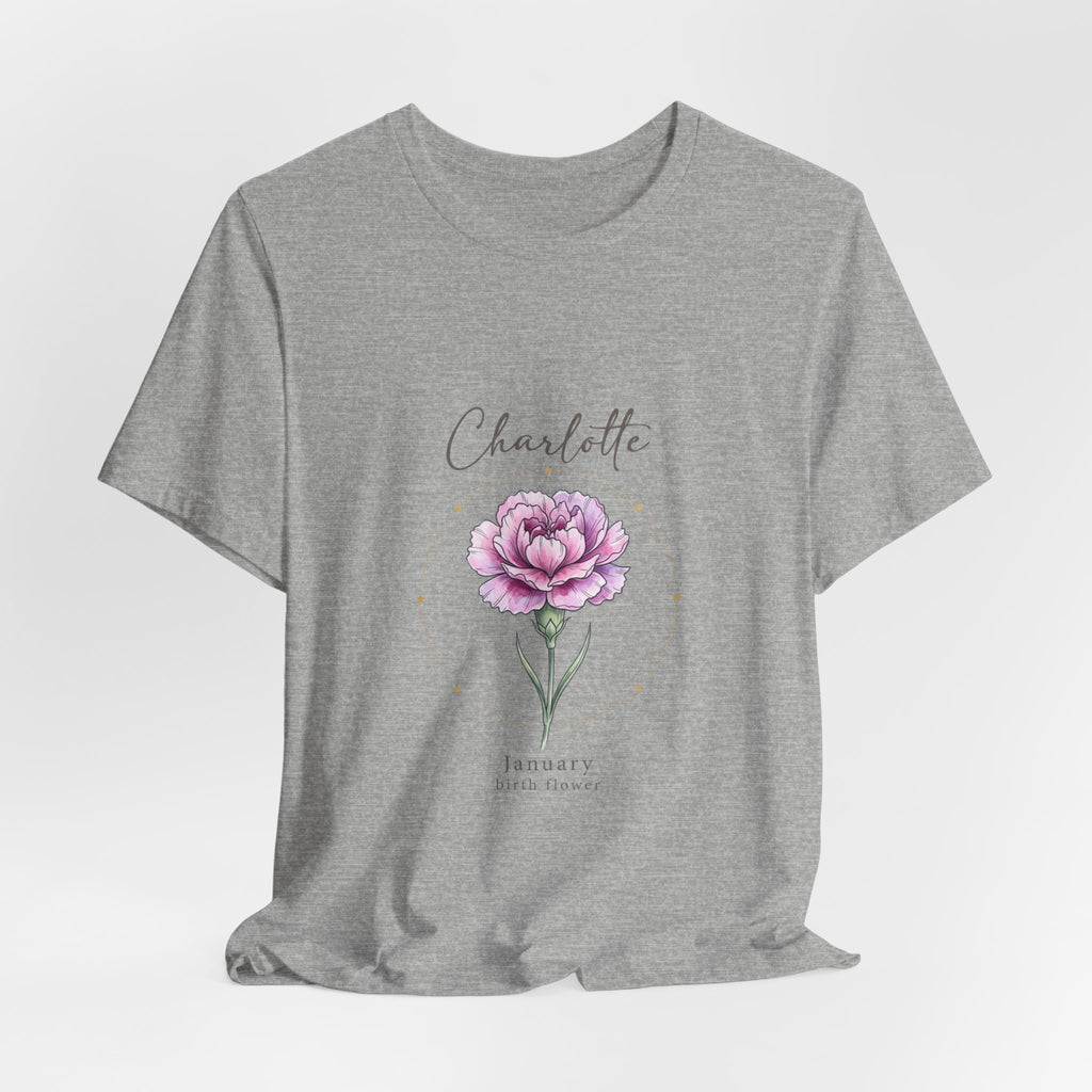 January Peony Birth Flower Tee |  personalized name
