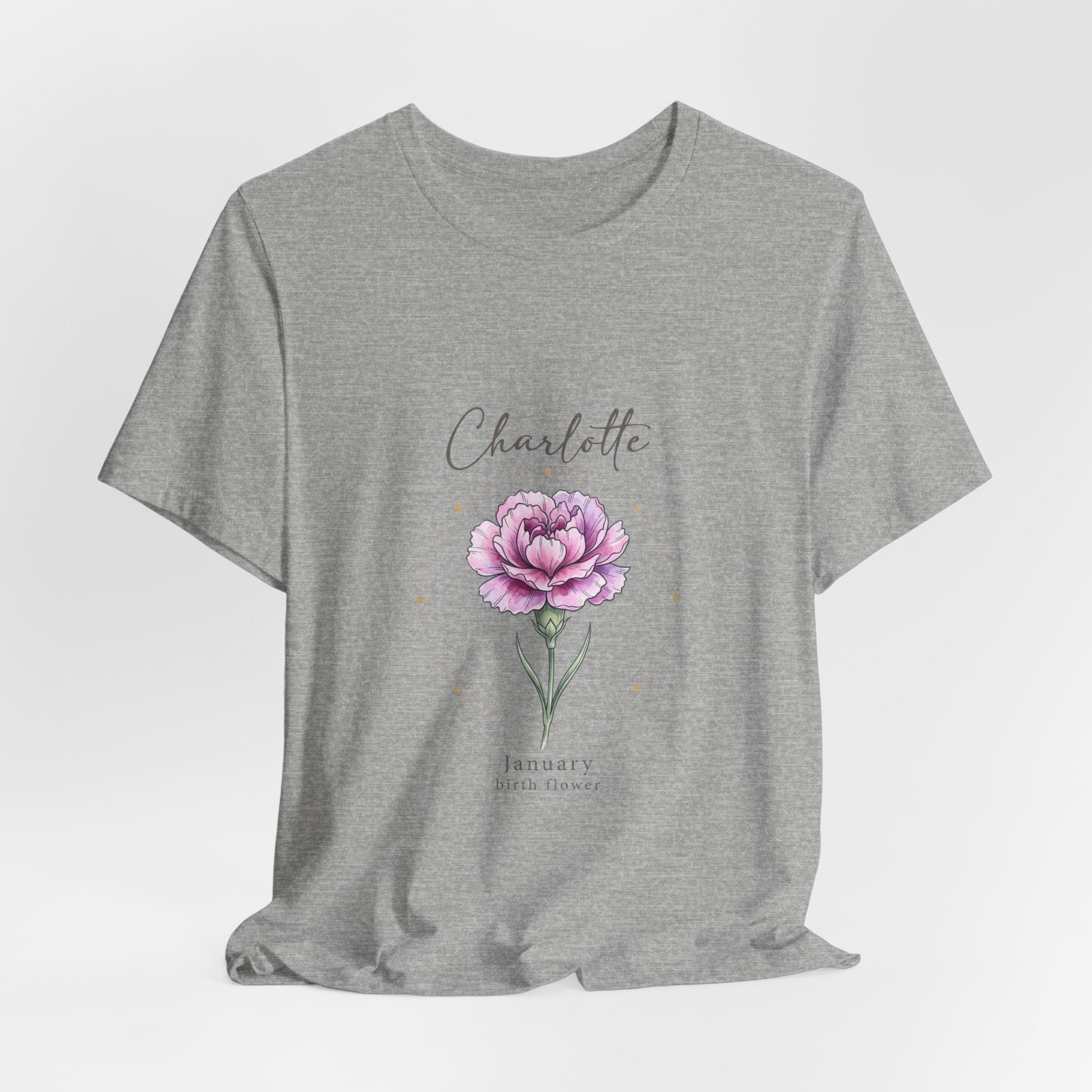 January Peony Birth Flower Tee |  personalized name