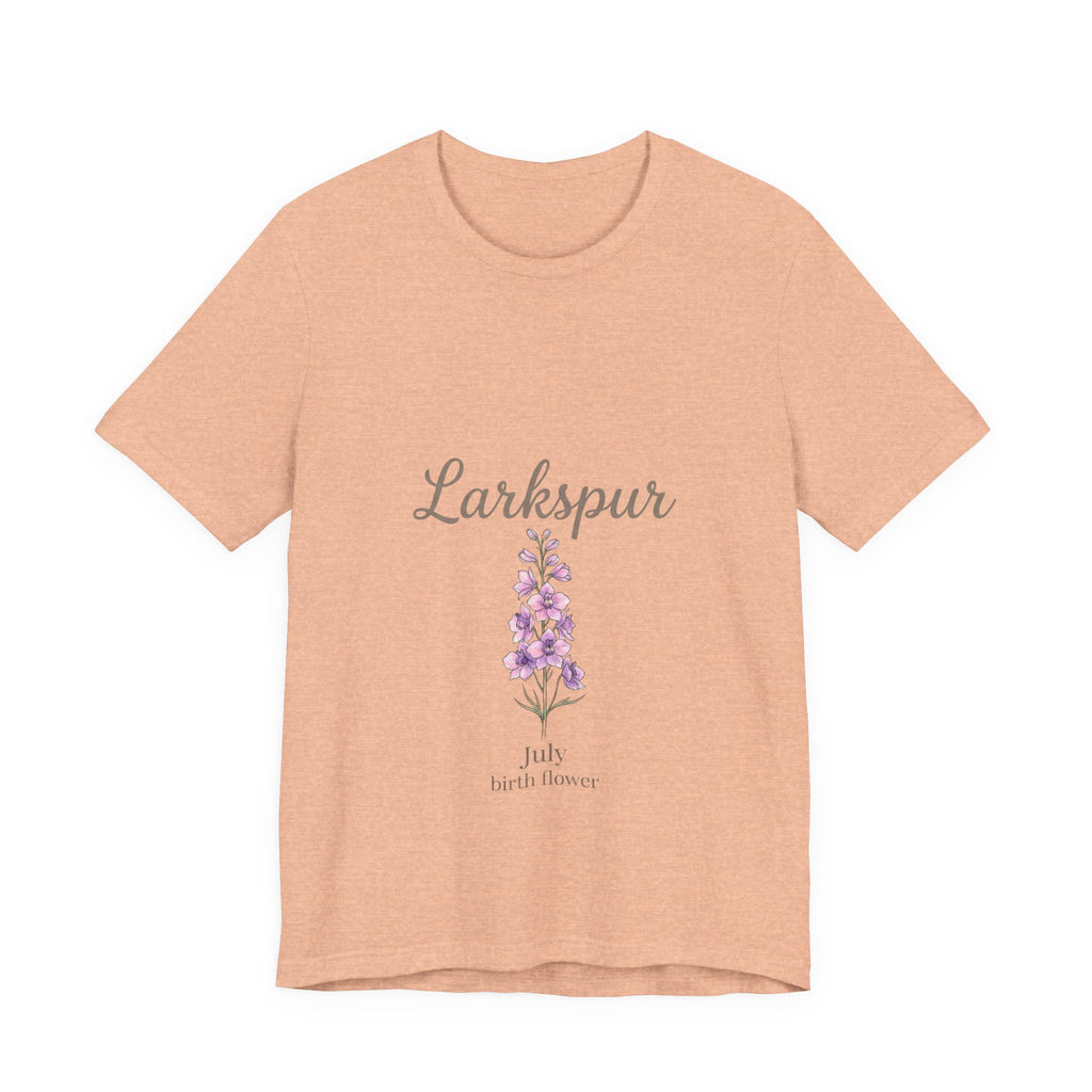 July Birth Flower Tee — Larkspur