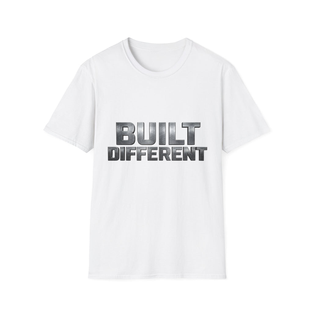 Built Different T-Shirt — Bold Metallic Graphic Tee for Confident, Casual Style