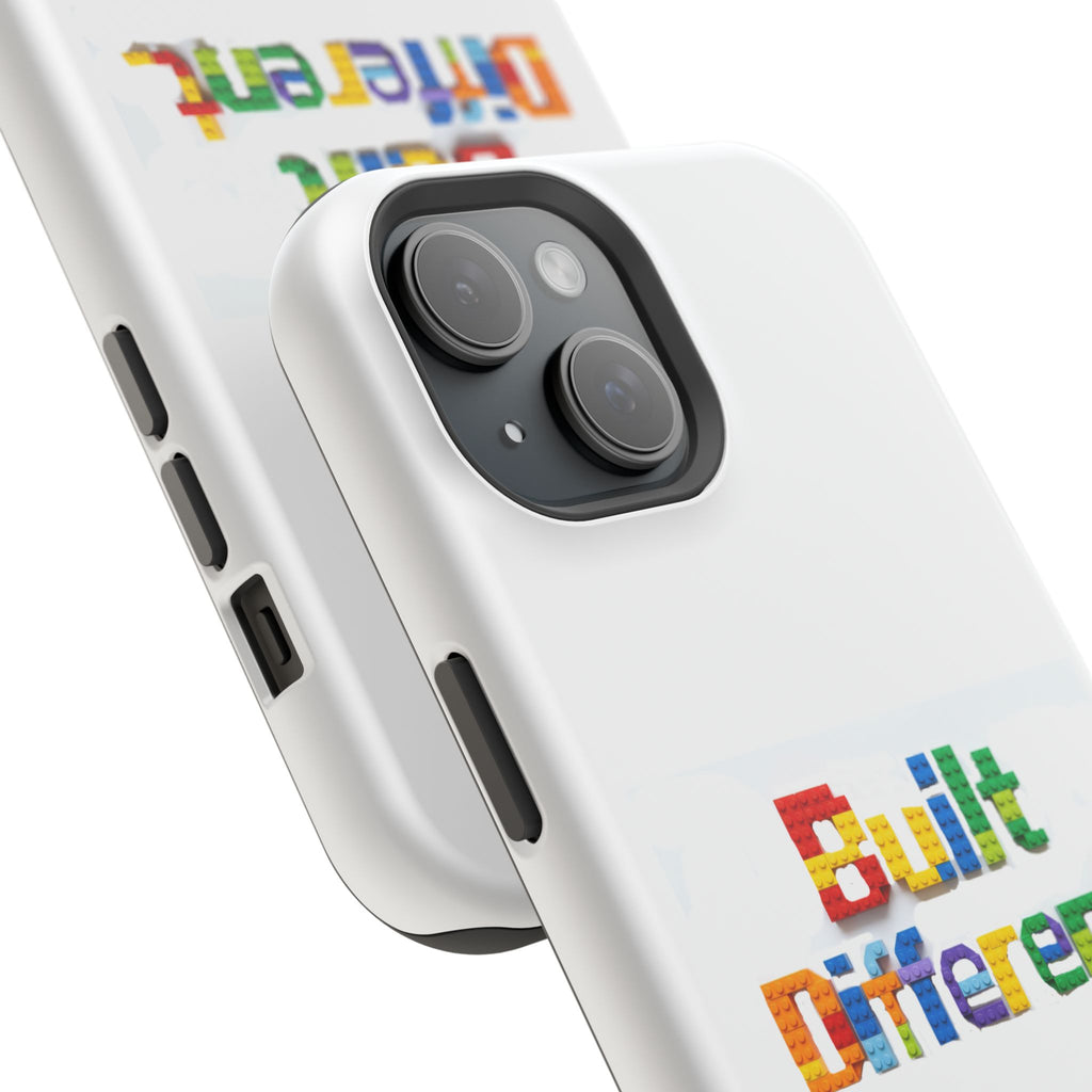 iPhone Case — "Built Different" Color Block Brick Design Magnetic Impact-Resistant Case