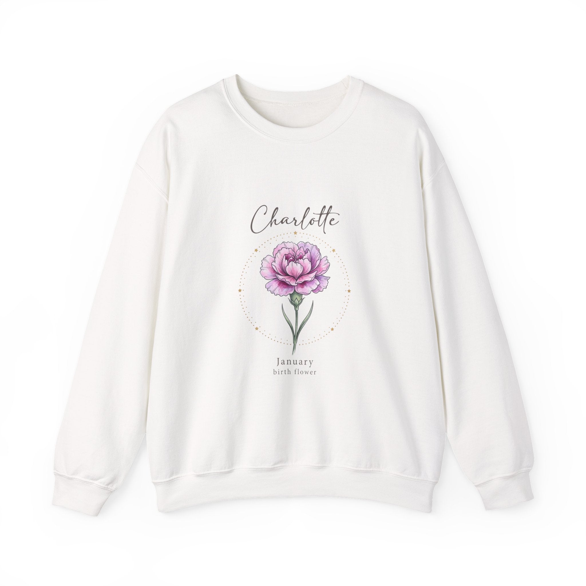January Peony Birth Flower Sweatshirt | Personalized Botanical Watercolor