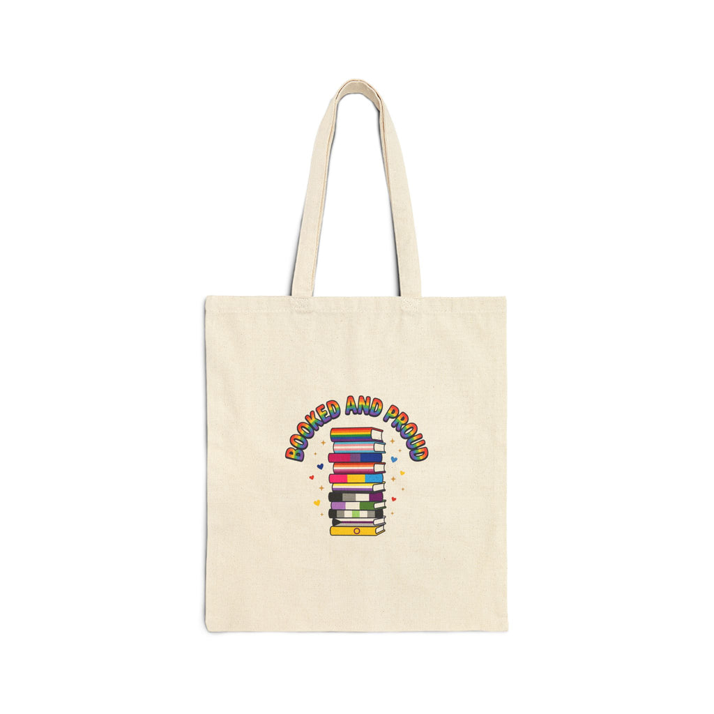 Books and Pride Tote | LGBTQ+ queer joy pastel rainbow, inclusive canvas
