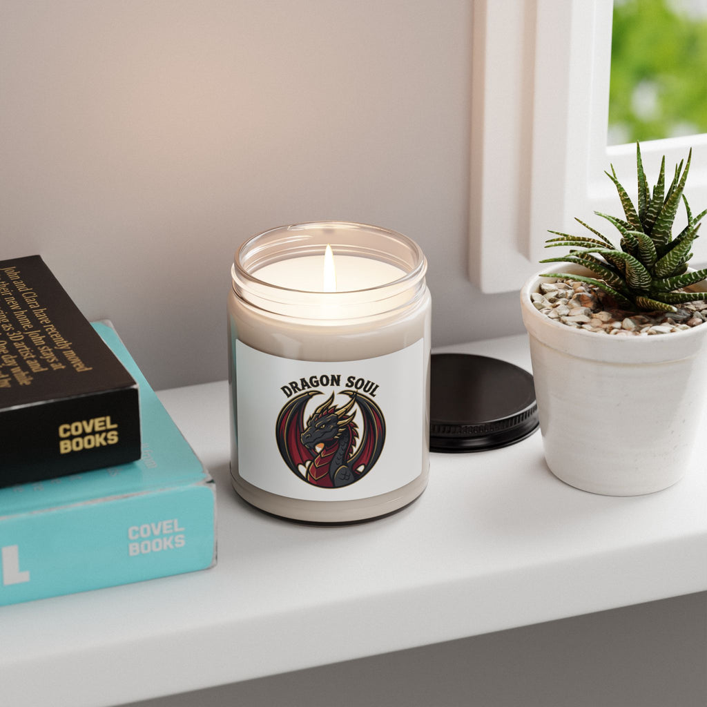 Dragon Soul Soy Candle, fantasy dragon, mythical creature, dark academia