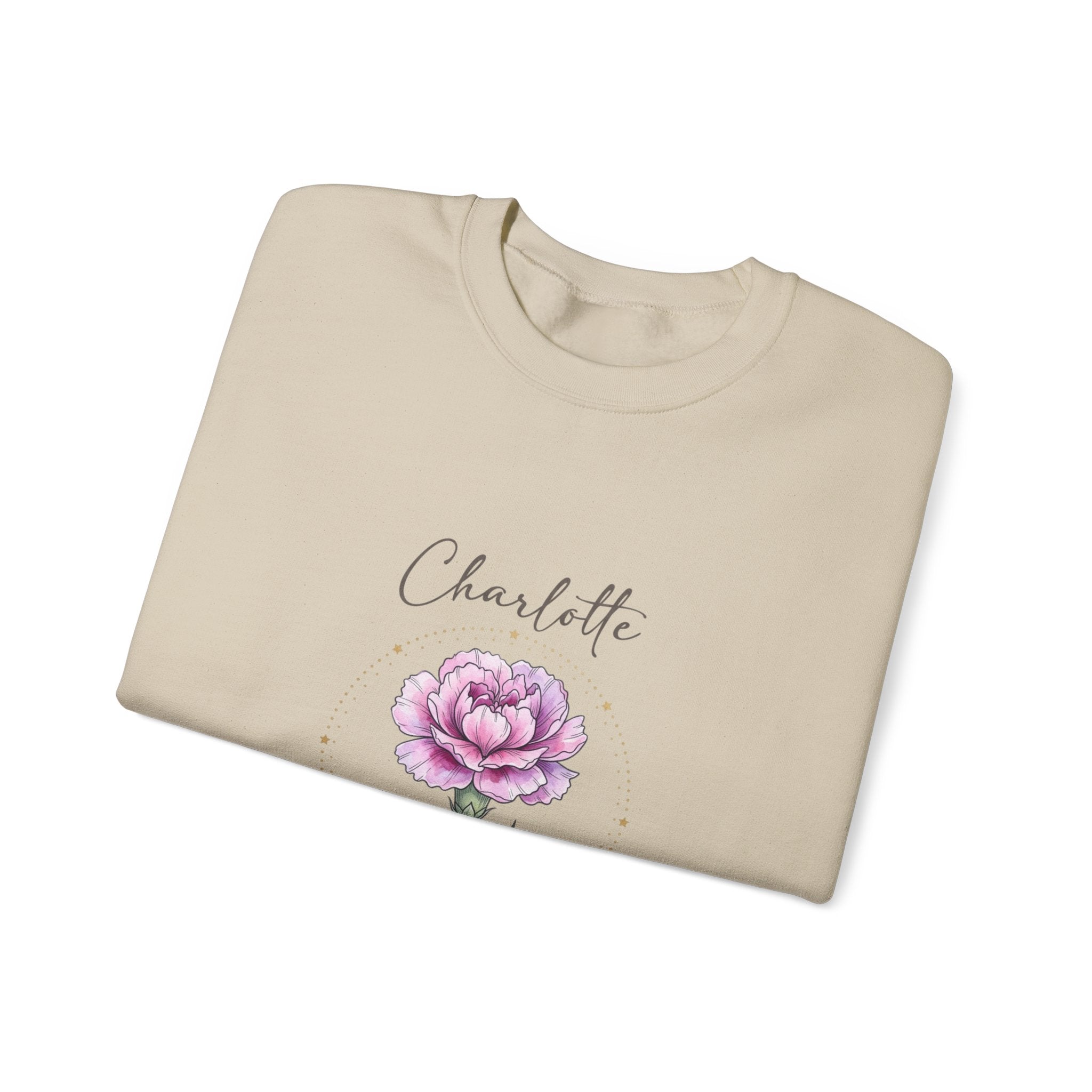 January Peony Birth Flower Sweatshirt | Personalized Botanical Watercolor