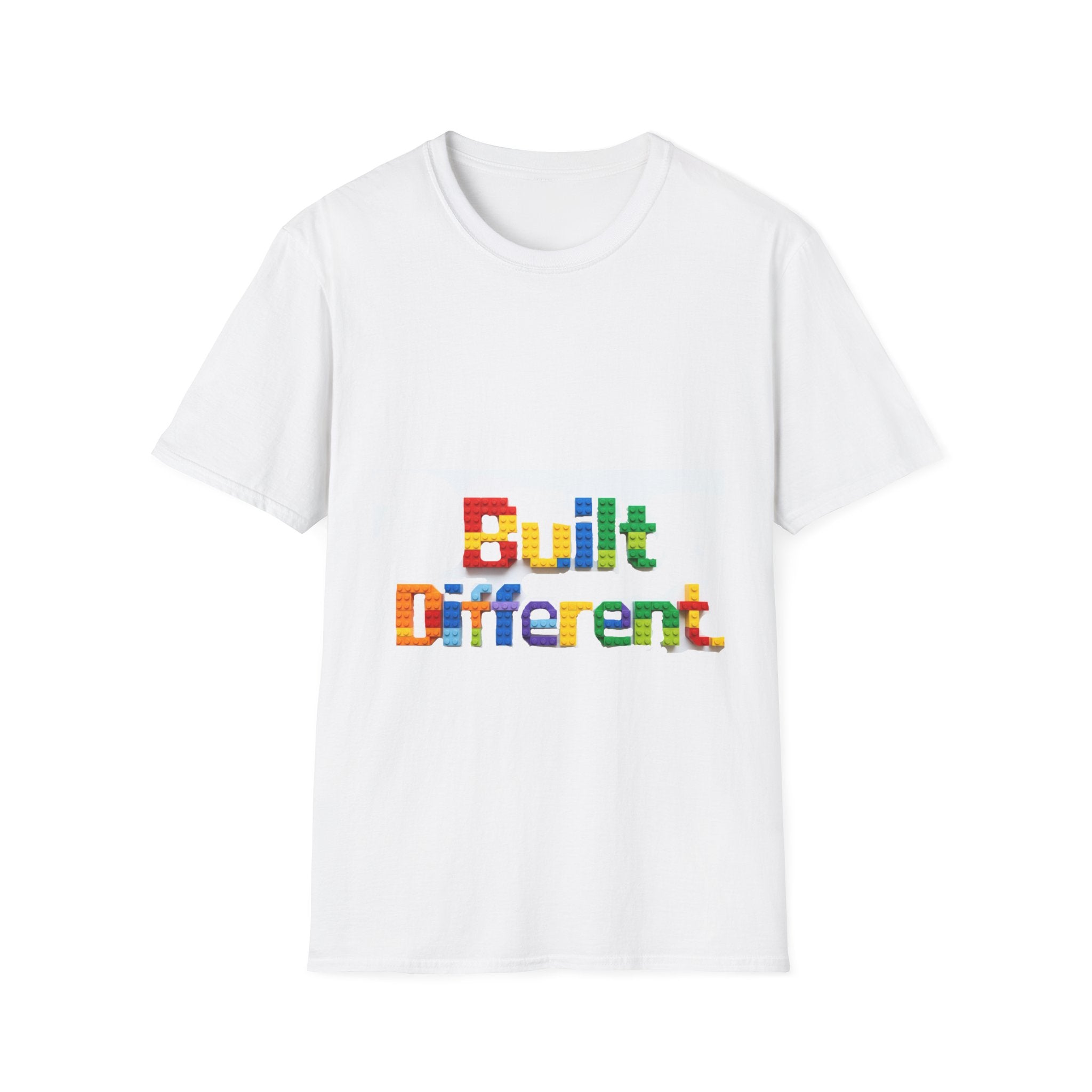 Built Different T-Shirt — Colorful Block Letter Graphic Tee