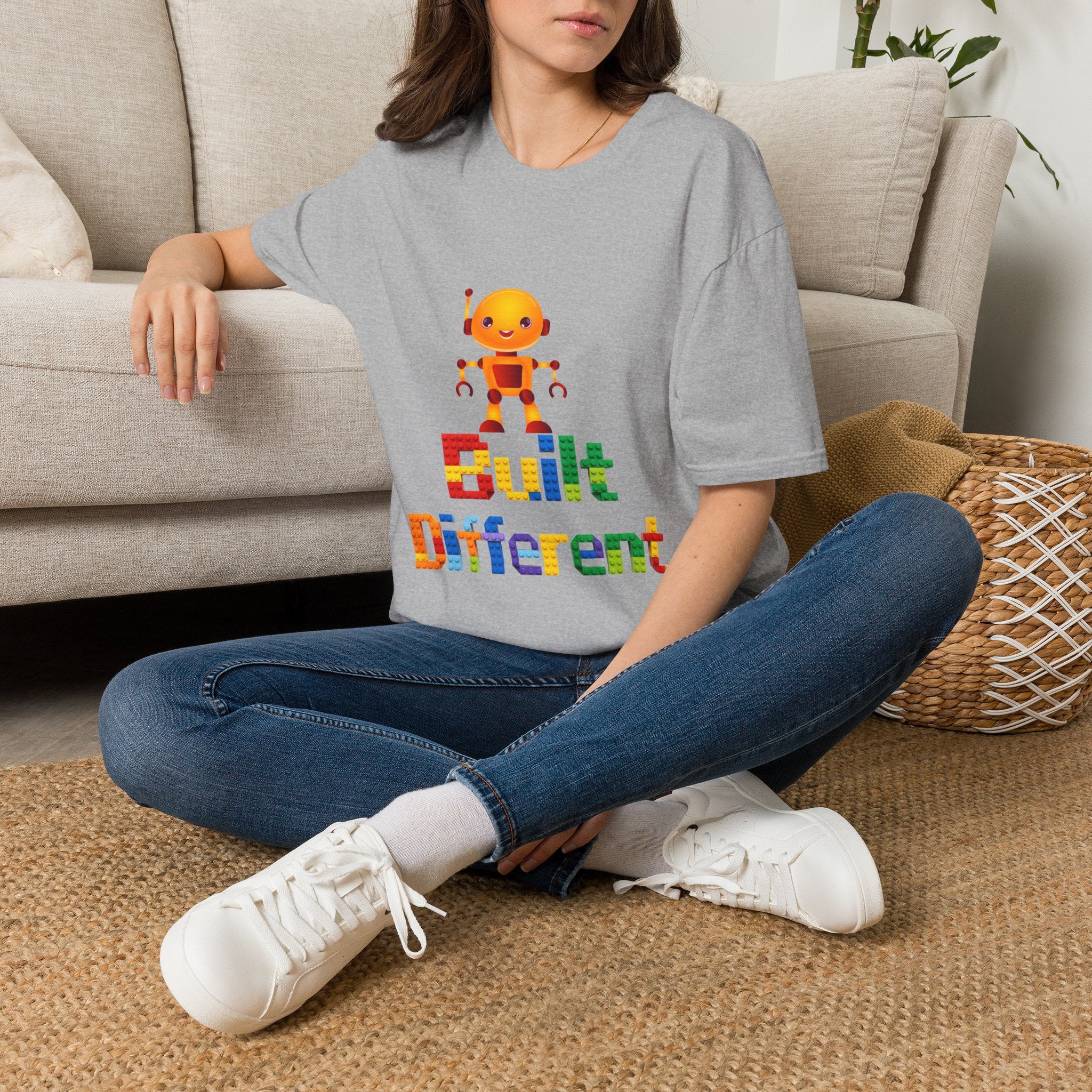 T-Shirt — Built Different Robot Graphic Tee