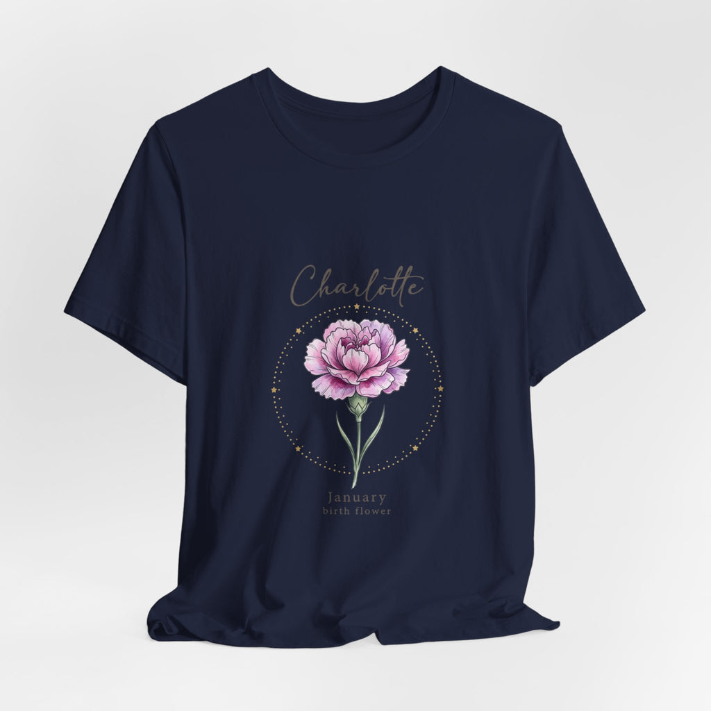 January Peony Birth Flower Tee |  personalized name