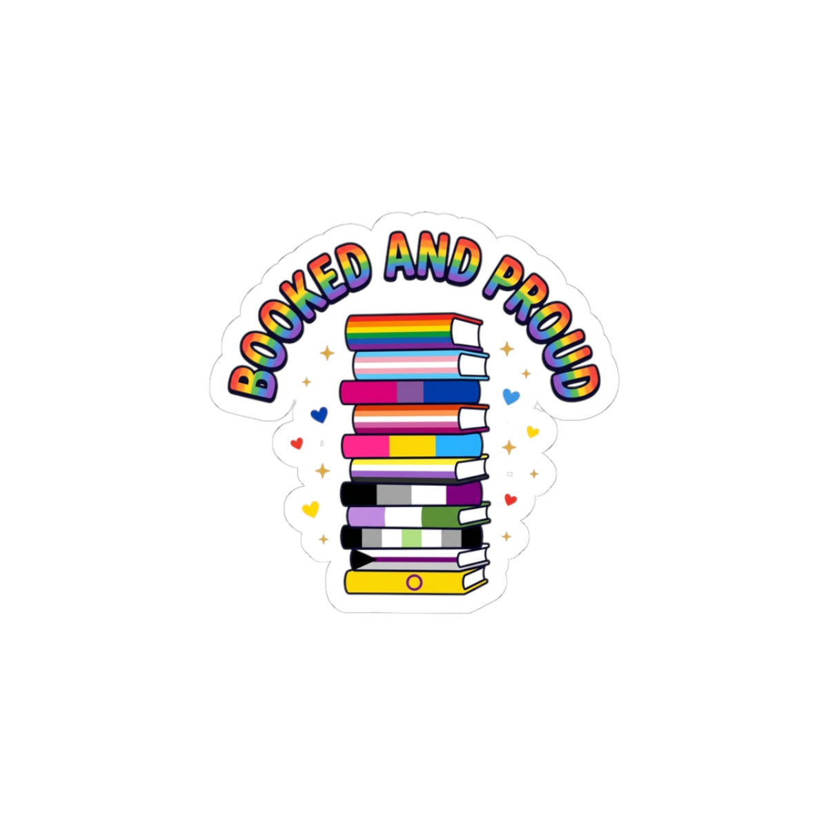 Booked and Proud Kiss-Cut Stickers | Pride, LGBTQ+ Queer Joy