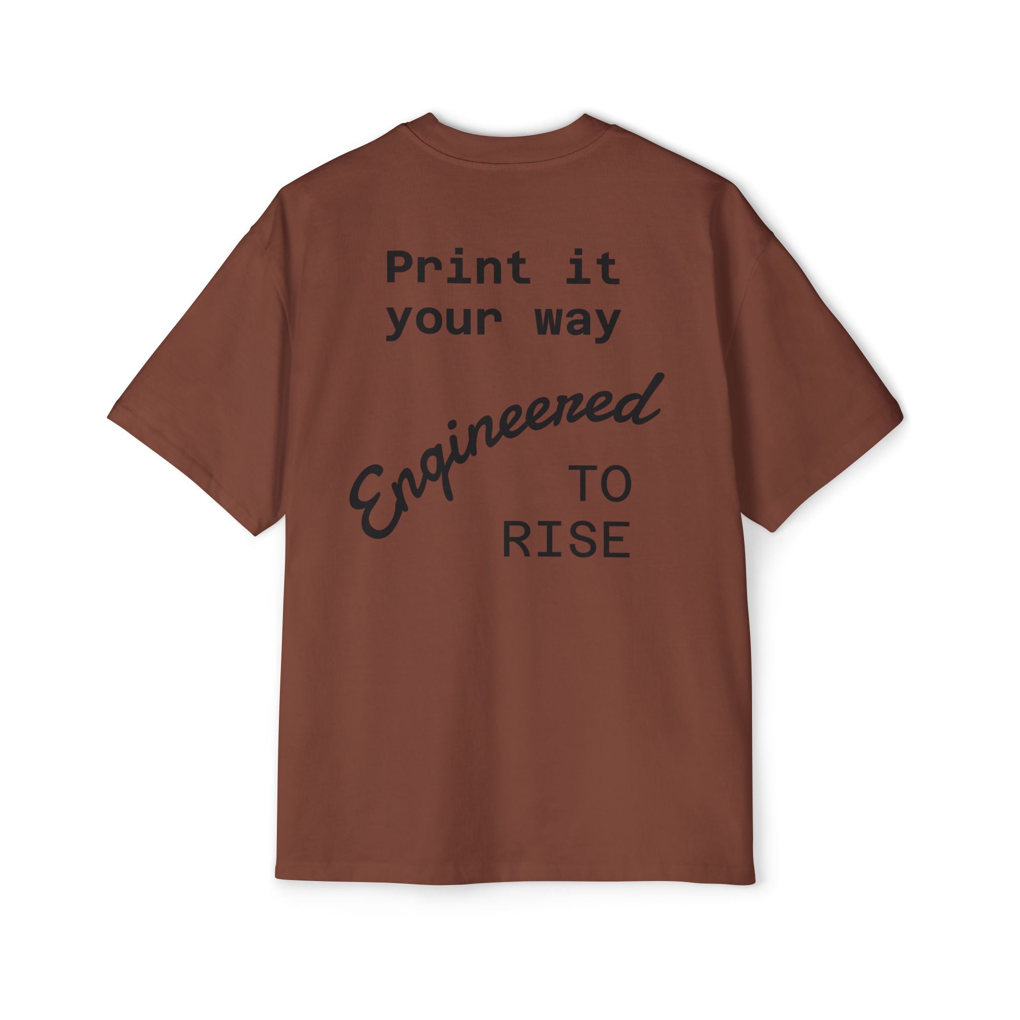 Built Different Metallic Red Logo Tee — Men's Oversized Shirt