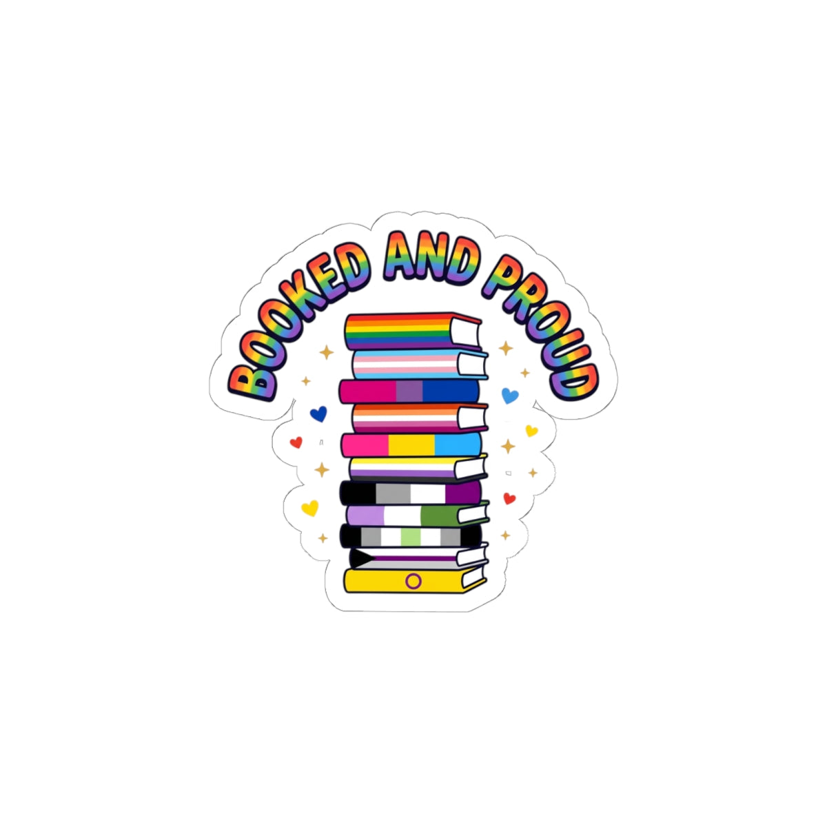Booked and Proud Kiss-Cut Stickers | Pride, LGBTQ+ Queer Joy